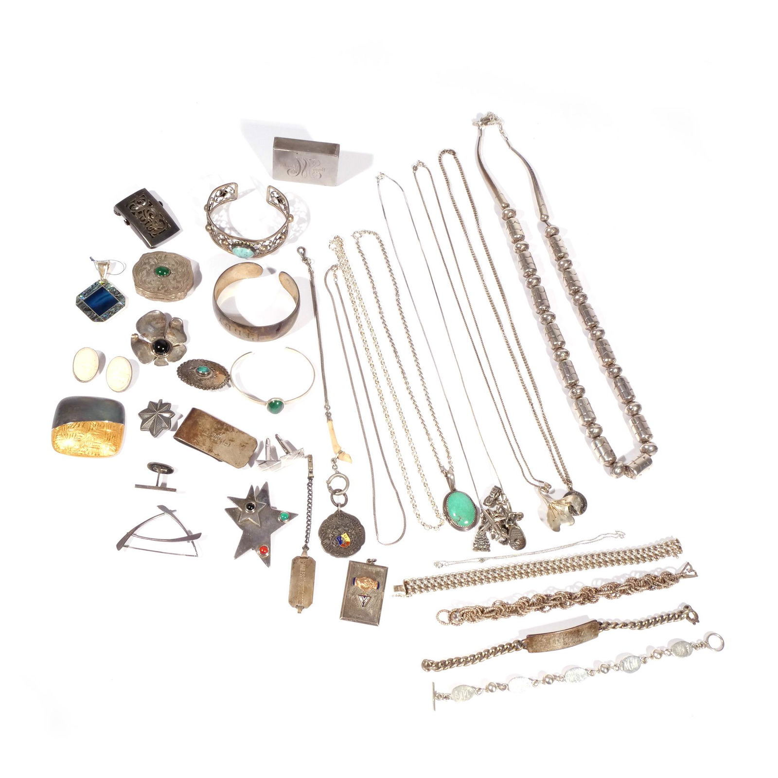 (33pc) LARGE LOT OF STERLING SILVER JEWELERY (1 of 10)