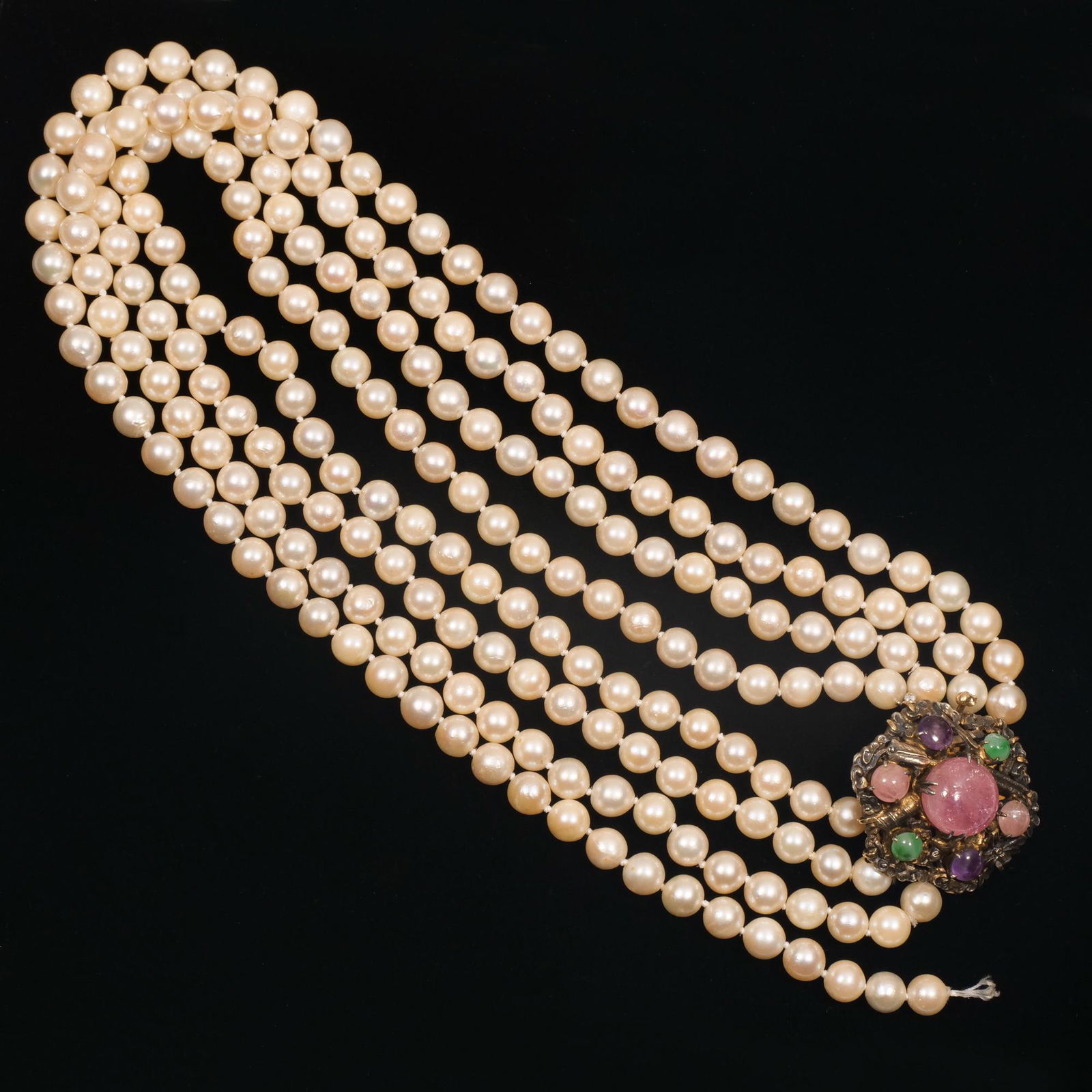 ANTIQUE FOUR STRAND PEARL NECKLACE (1 of 12)