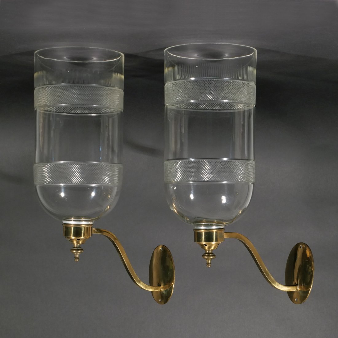 PAIR  HURRICANE SHADE WALL SCONCES (1 of 6)