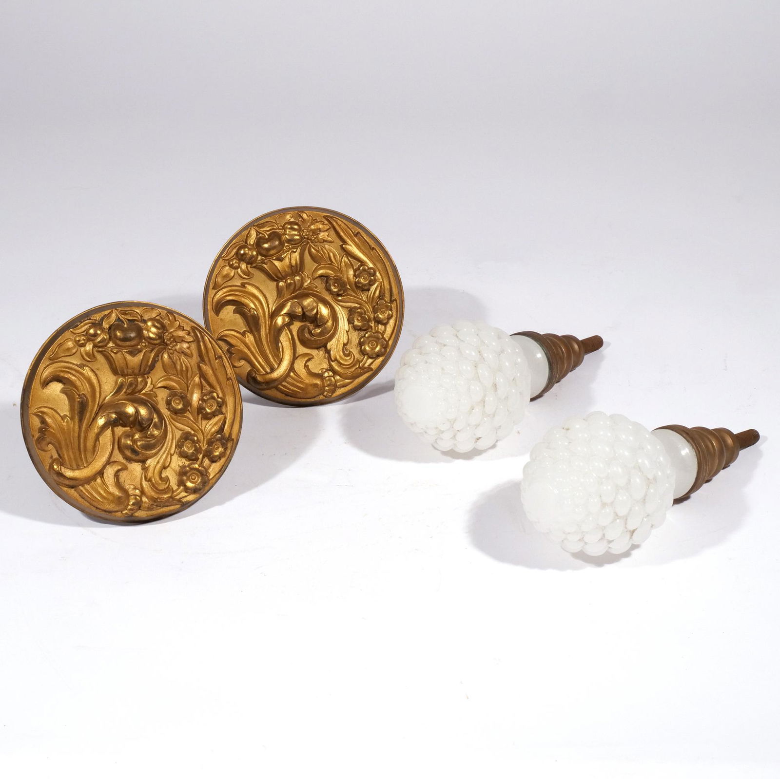 (4pc) TWO PAIRS CURTAIN ROD ENDS (1 of 4)