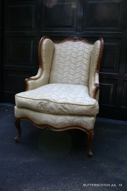 LOUIS XV BERGERE A OREILLES,: UPHOLSTERY IN GOOD COND.