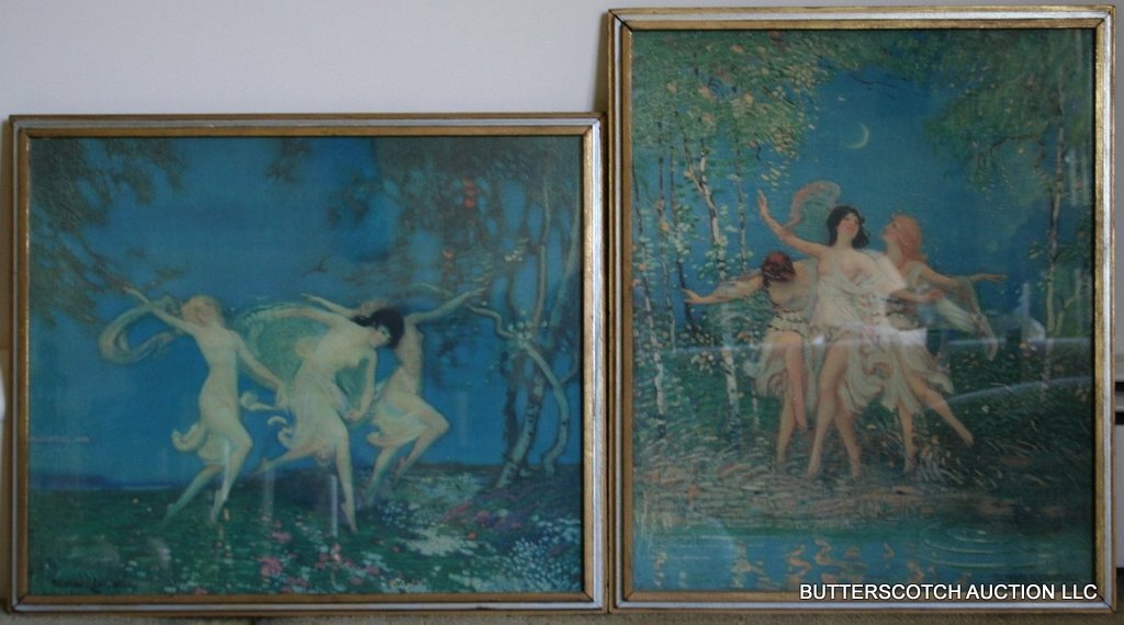 PAIR OF ART DECO PICTURE FRAMES, inserts:: 14" x 17"