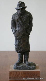 ARBIT BLATAS (LITHUANIAN, 1908-1999), IMAGE: OF CHAIM SOUTINE (STAMPED 2), BRONZE, INSCRIBED "BLATAS", H: 14 ¾"