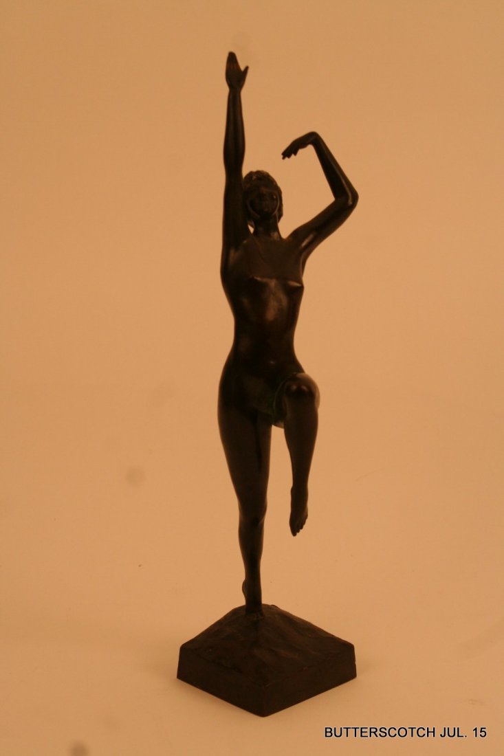 JOHN P. RAMSEY (AMER. 20TH C.) BRONZE FEMALE: DANCER, SGD. & D. 1923, GORHAM & CO. FOUNDRY, H. 15" OVER BASE