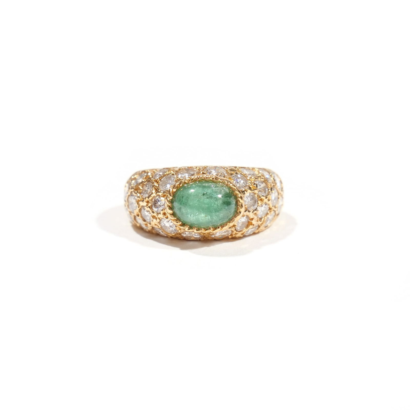 VAN CLEEF & ARPELS DIAMOND, EMERALD & 18k RING (1 of 6)