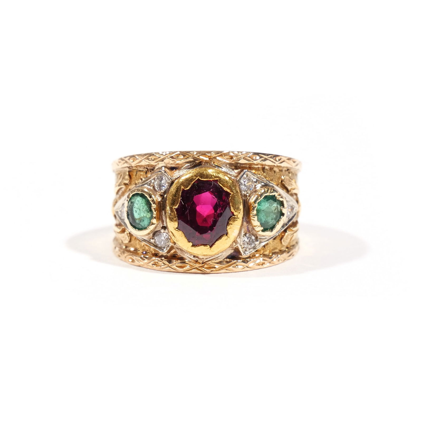CAZZANIGA 18k GEM STONE RING BANK (1 of 4)