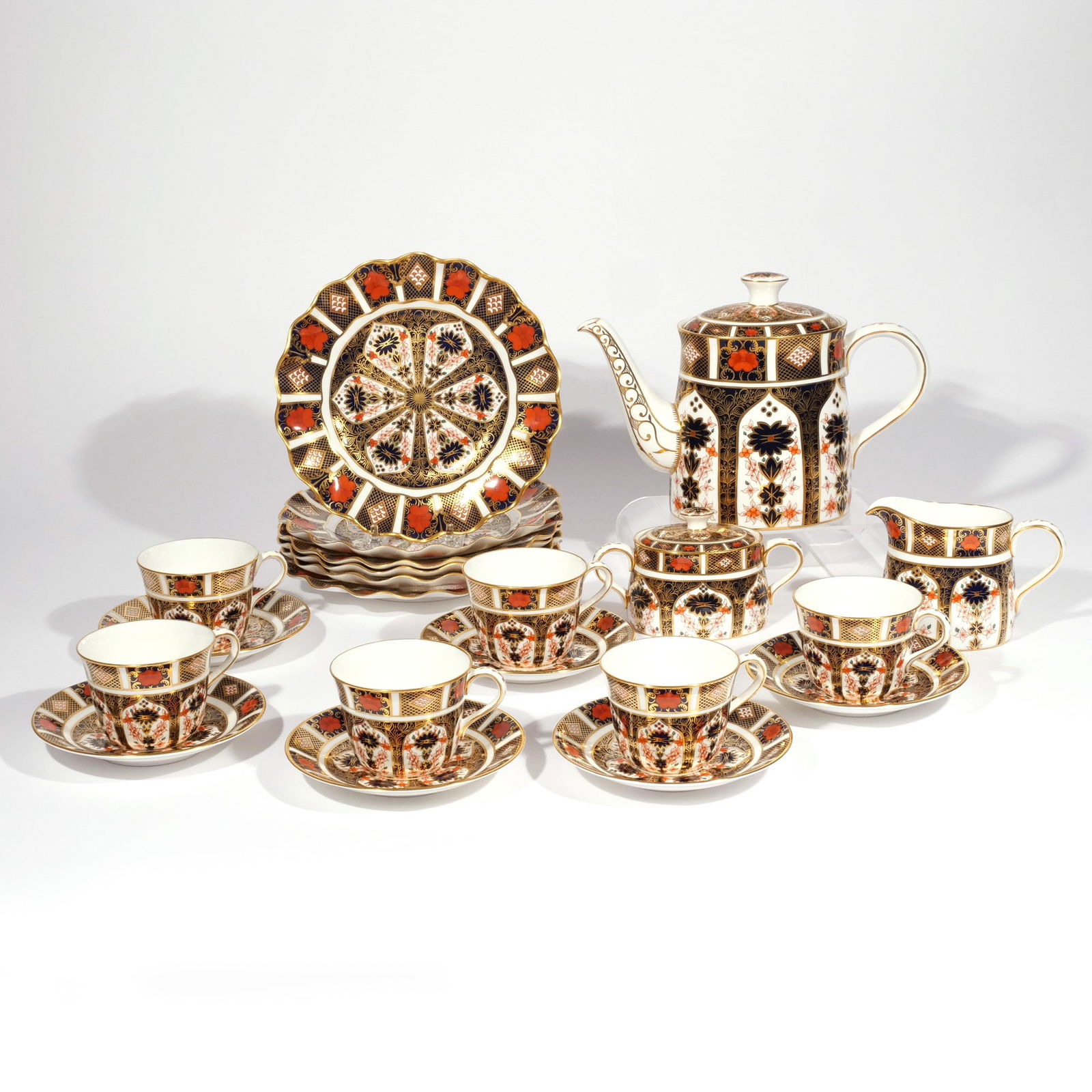 (21pc) ROYAL CROWN DERBY OLD IMARI TEA SET (1 of 6)