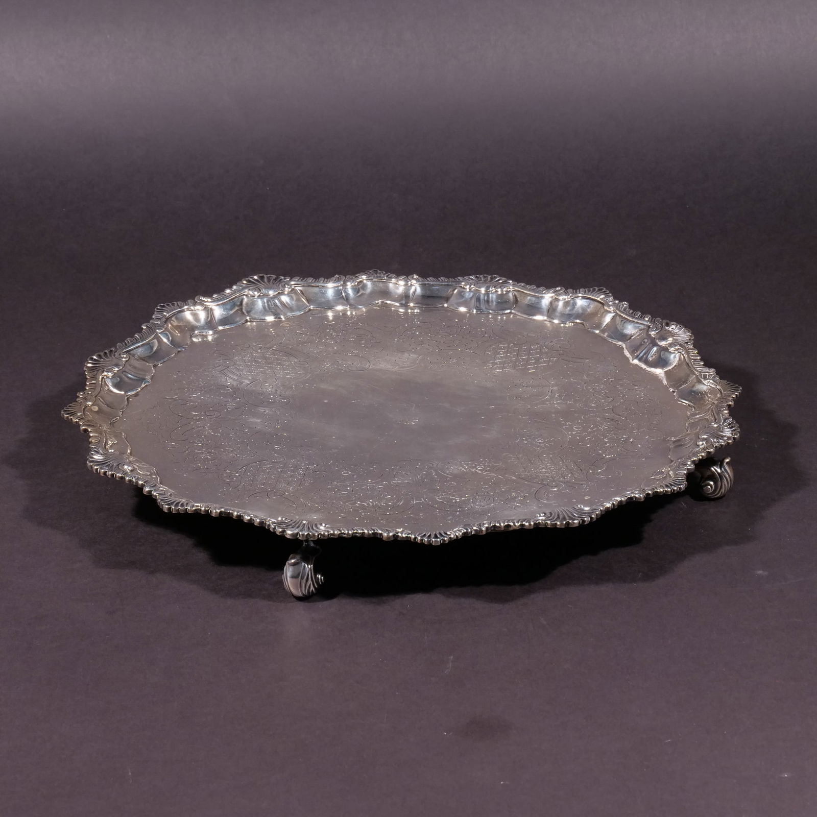 GEORGE III SILVER SALVER BY RICHARD RUGG (1 of 8)