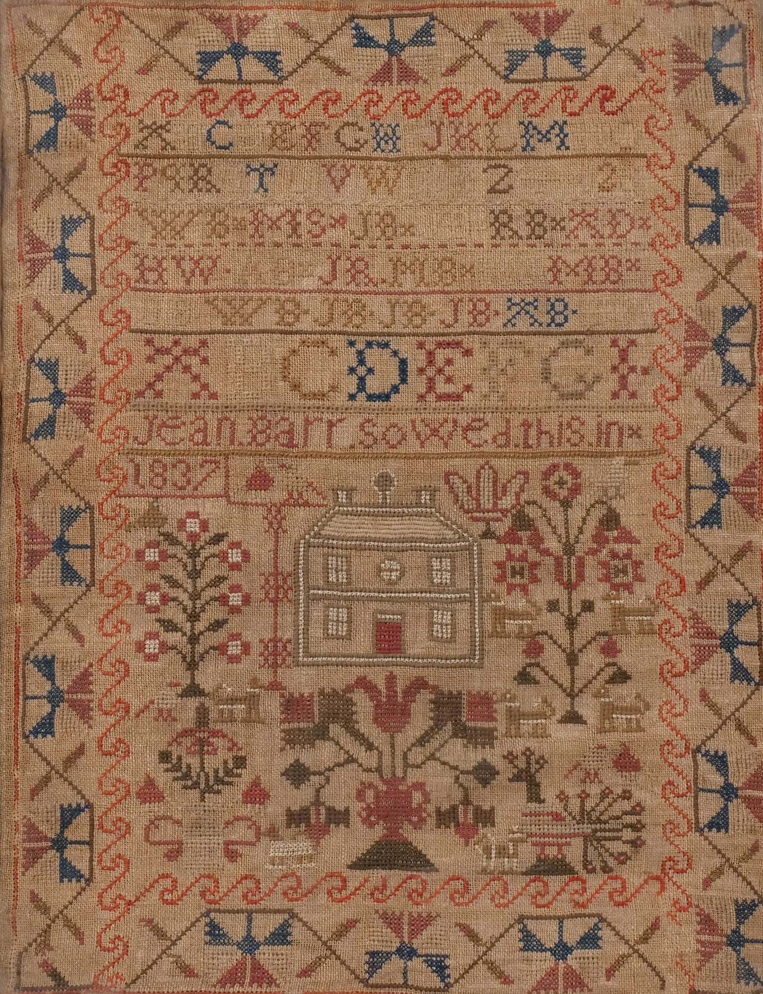 NEEDLEWORK SAMPLER, early 19th century (1 of 9)