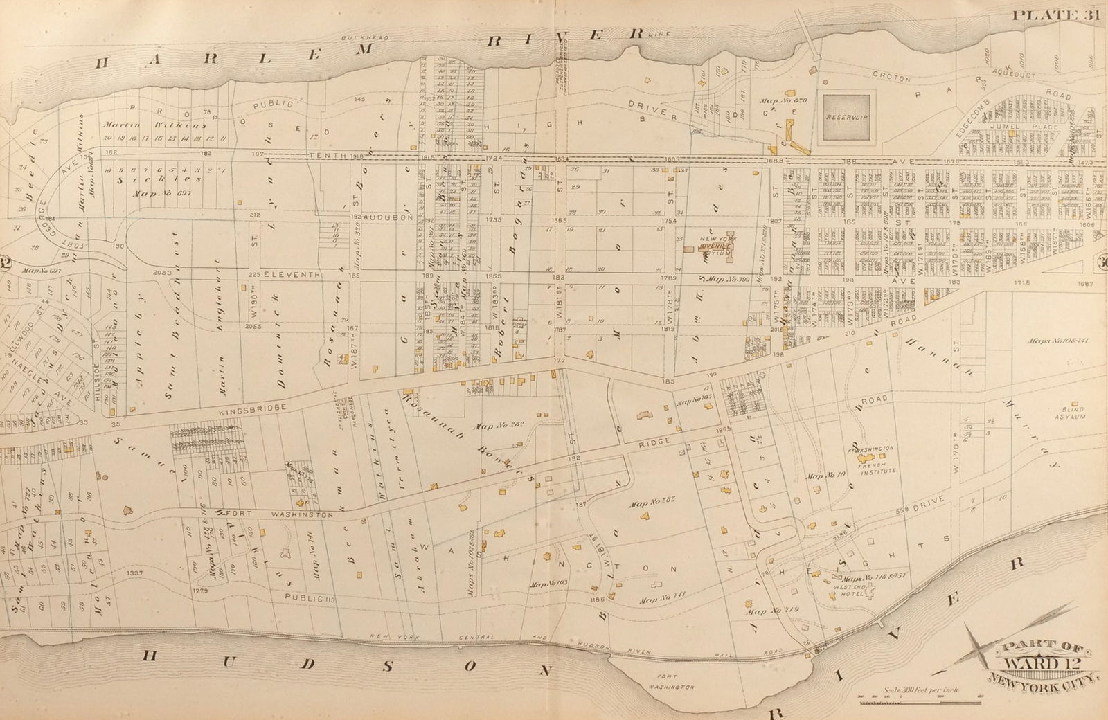 PART OF WARD 12 NEW YORK CITY STREET MAP (1 of 8)
