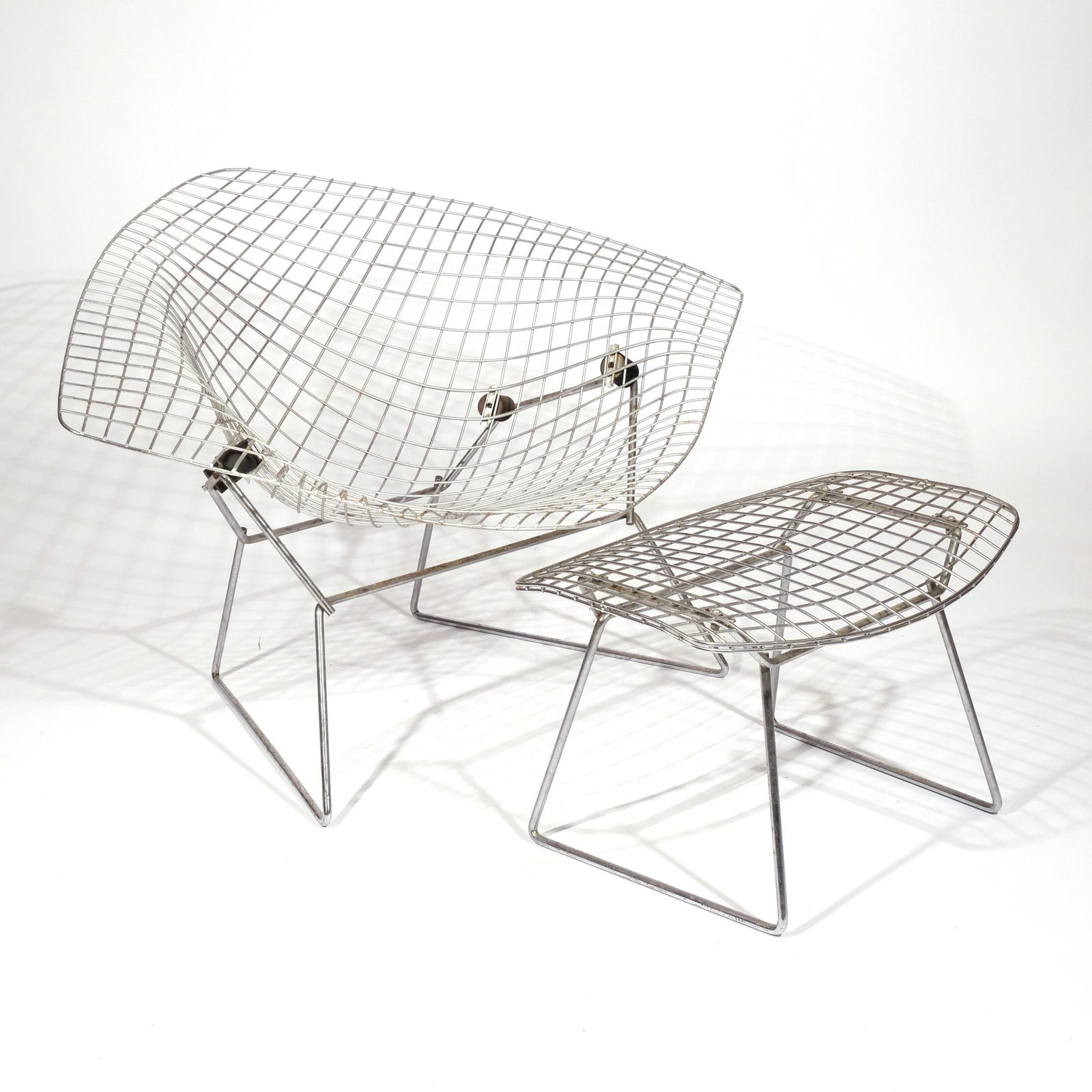 LARGE HARRY BERTOIA CHAIR with OTTOMAN (1 of 6)