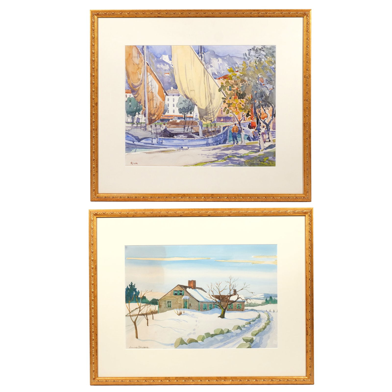 (2pc) JULIUS DELBOS, NA  (American, 1879-1970) (1 of 14)