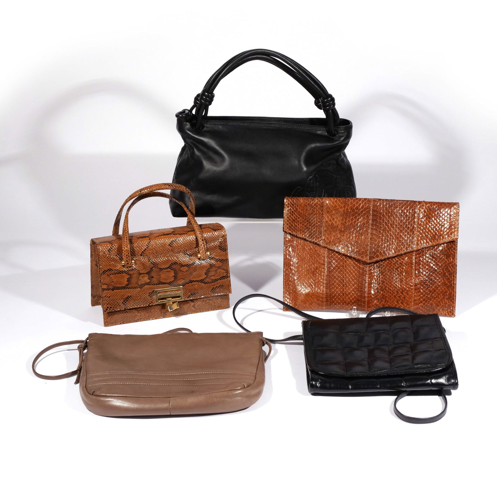 (5pc) SNAKESKIN, LOEWE, & OTHER HANDBAGS (1 of 12)