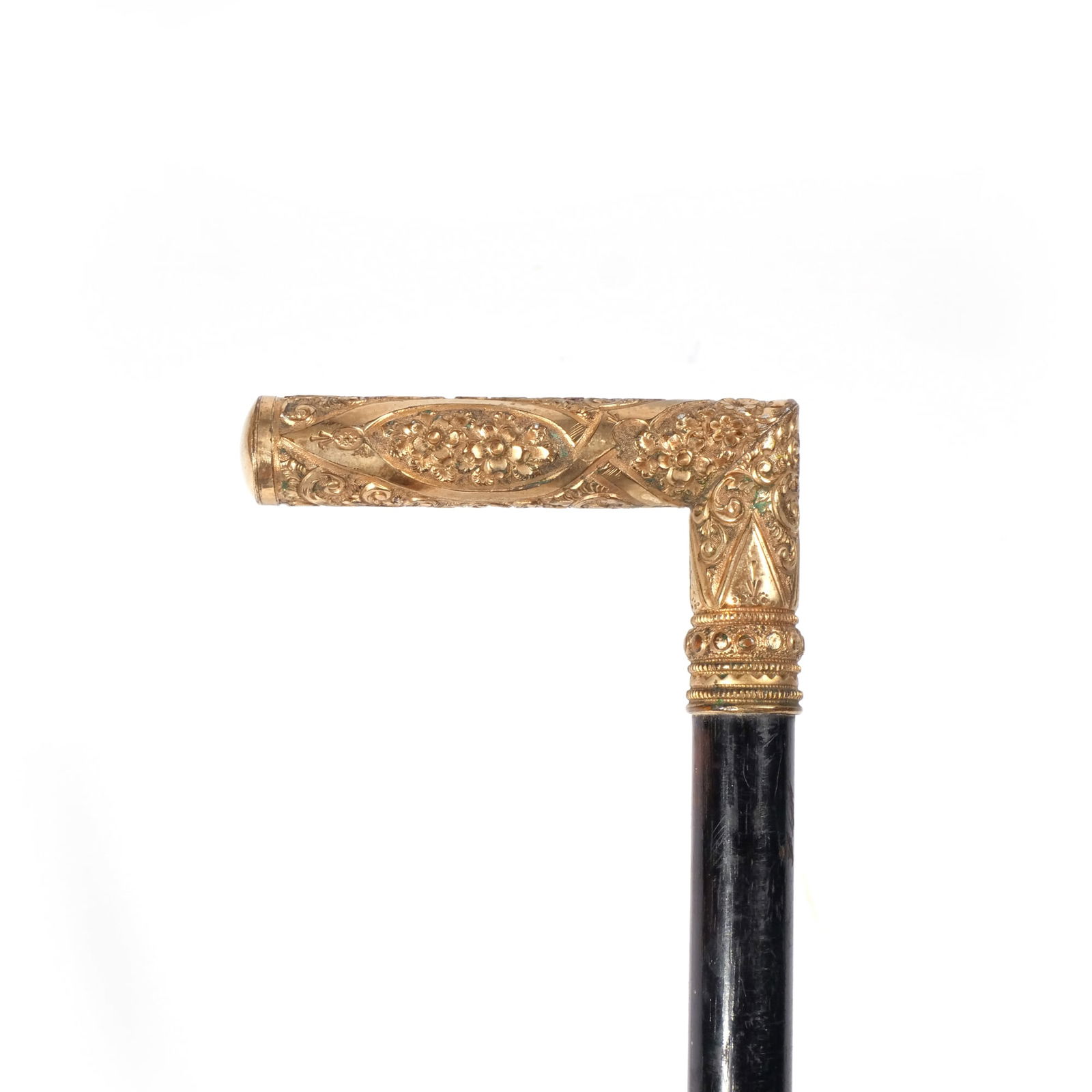 19th CENTURY GOLD PLATED CANE/WALKING STICK (1 of 5)