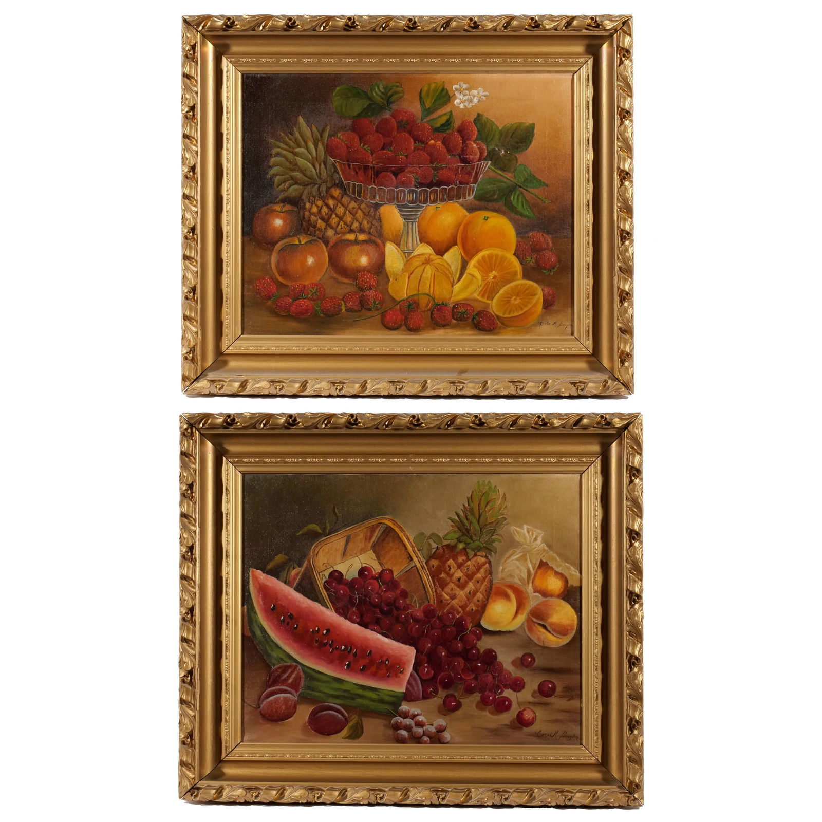 PAIR AMERICAN FOLK ART STILL LIFES (1 of 19)