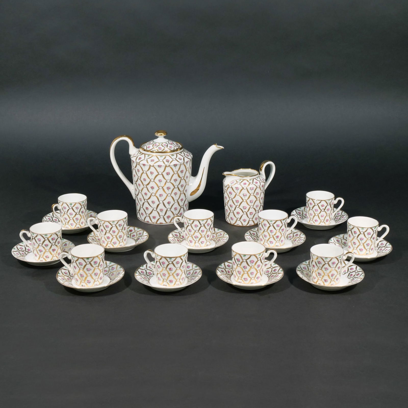 SEVRES PORCELAIN PARTIAL COFFEE SERVICE (1 of 12)