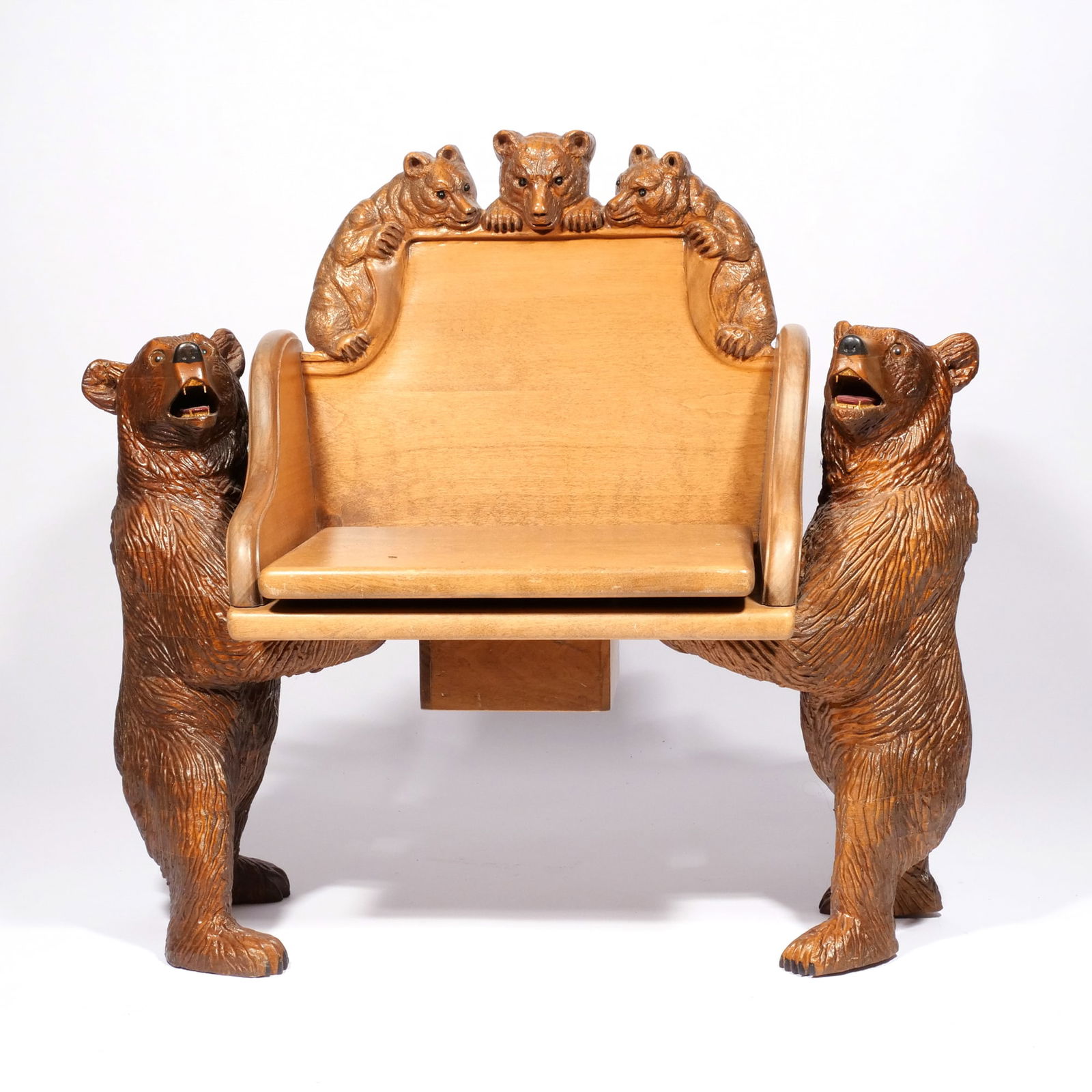 20th C. BLACK FOREST CARVED CHILD'S CHAIR (1 of 11)