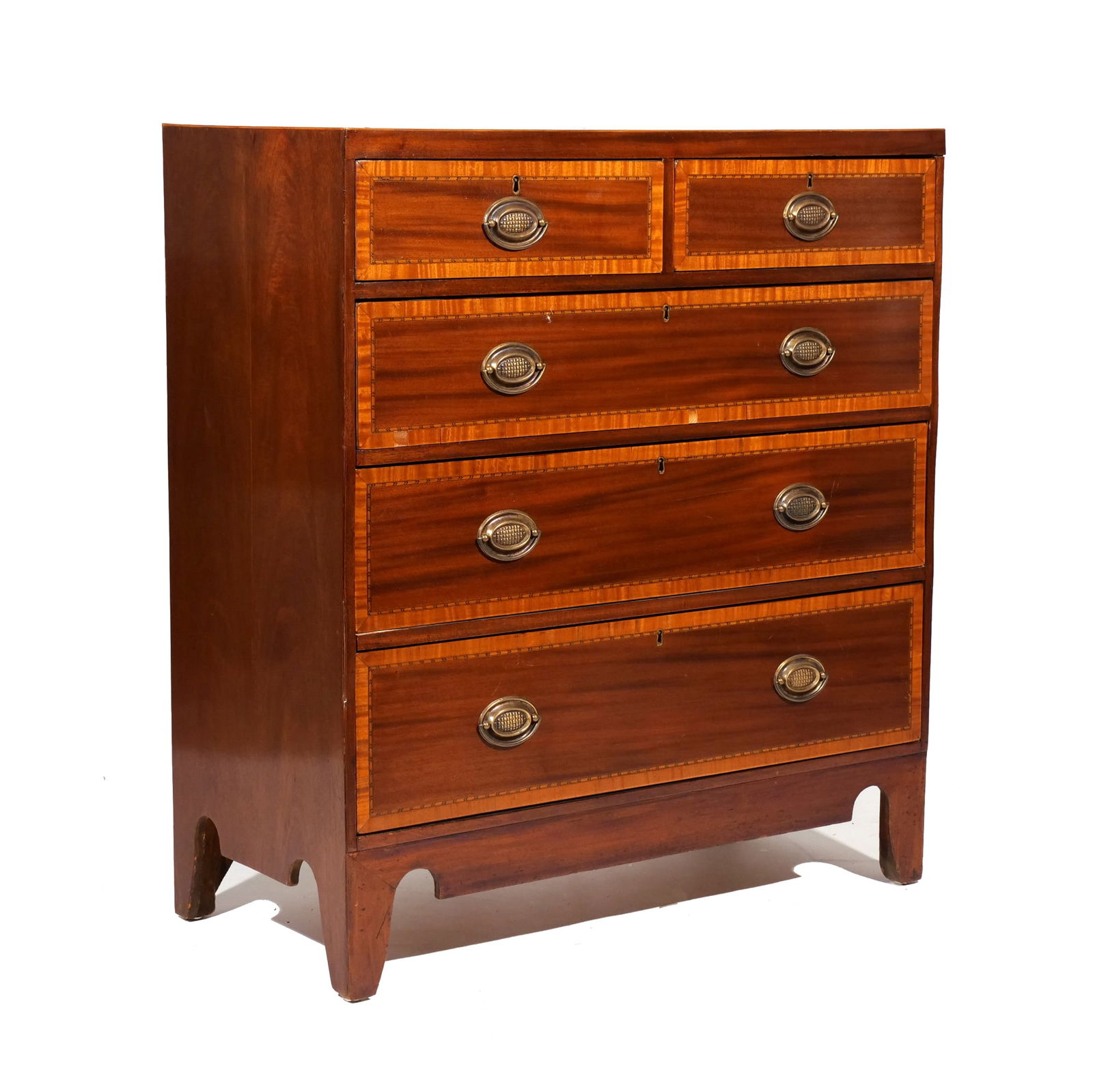SHERATON INLAID MAHOGANY CHEST of SMALL SIZE (1 of 14)