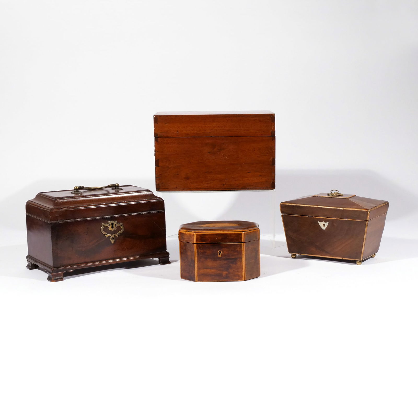 (4pc) ANTIQUE TEA CADDIES (1 of 15)