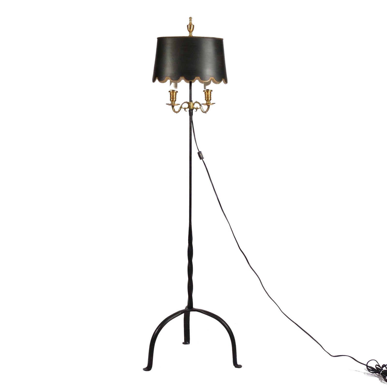 19th C. or EARLIER BRASS & IRON CANDLESTAND (1 of 7)