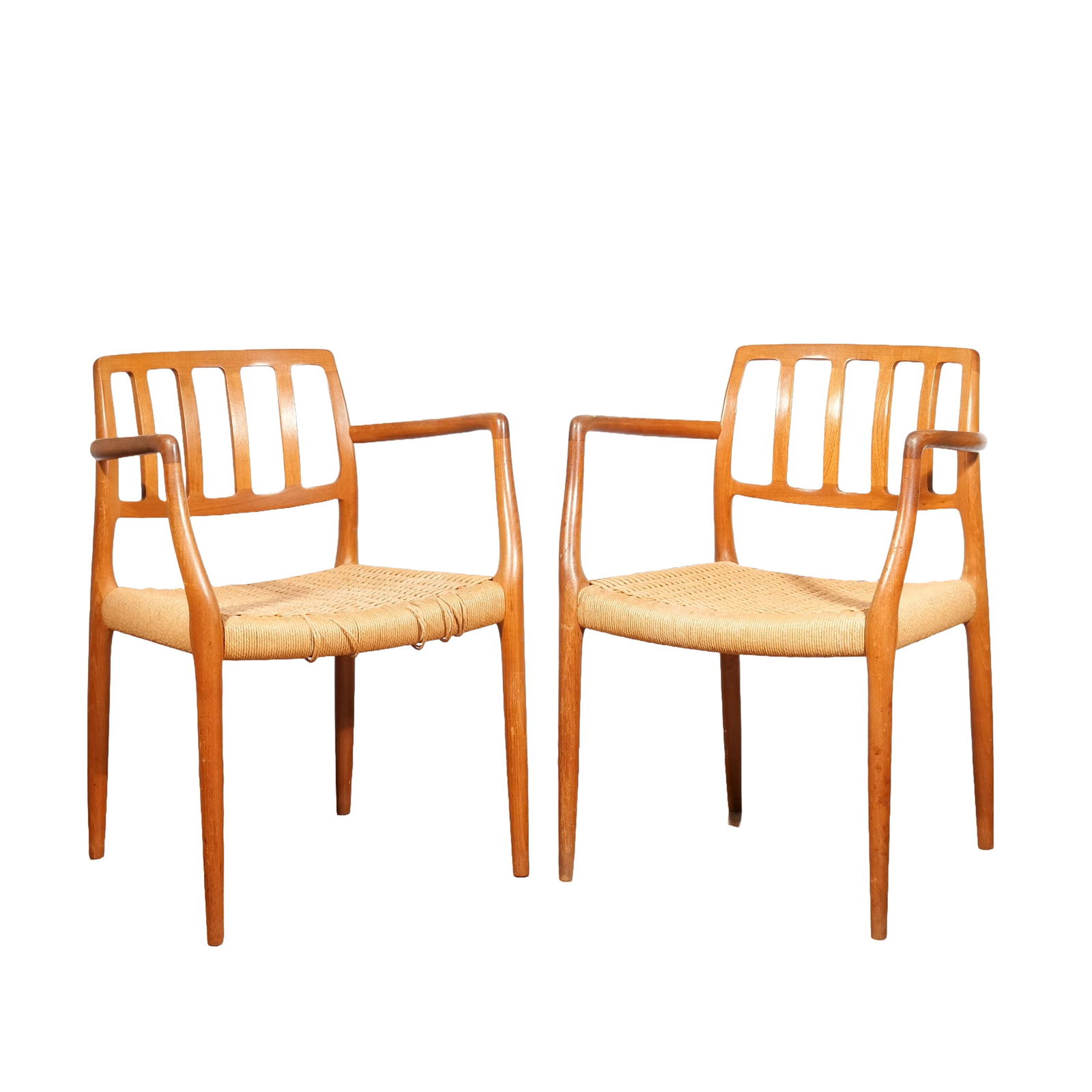 (2pc) PAIR DANISH OTTO NIELS MOLLER ARMCHAIRS (1 of 15)