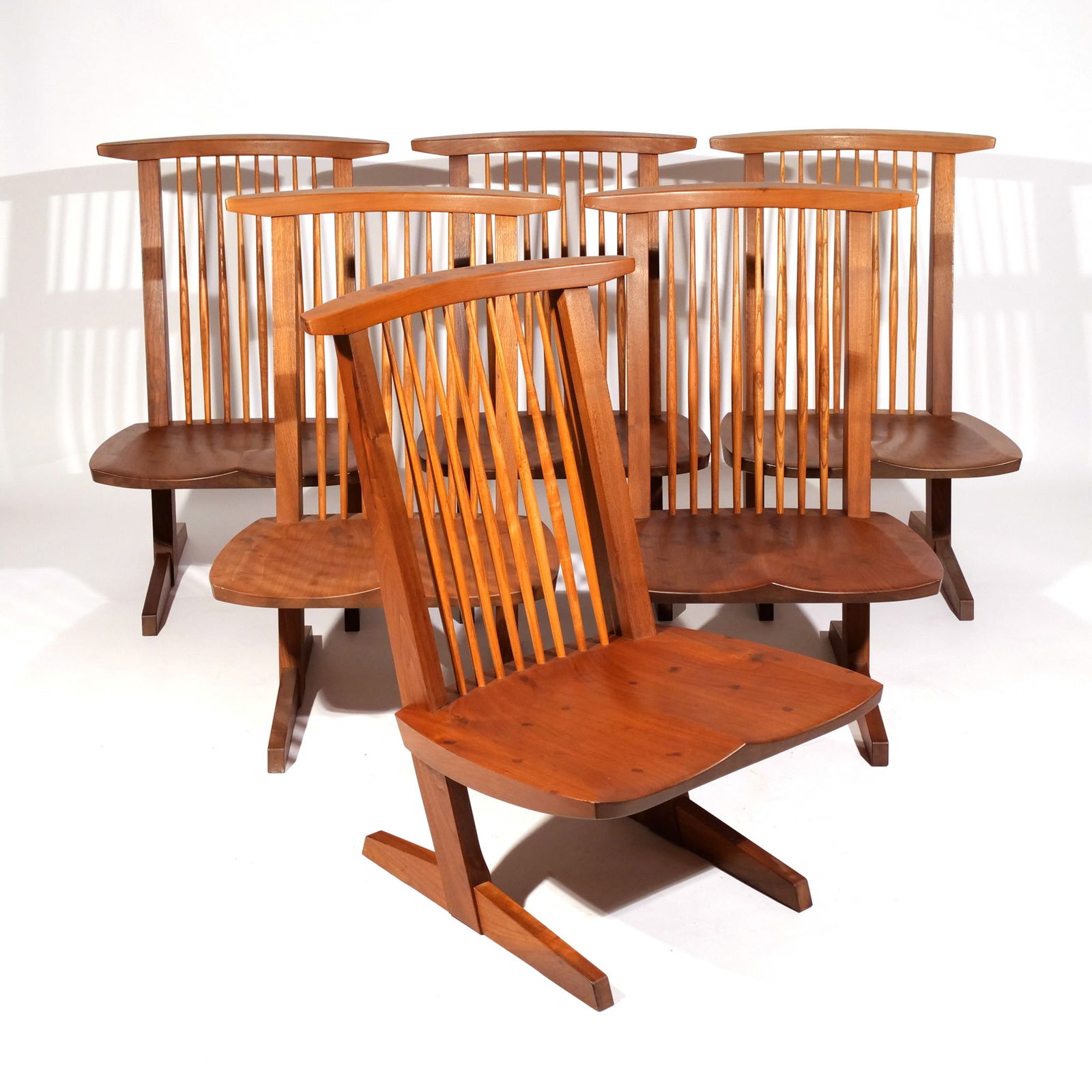 (6pc) GEORGE NAKASHIMA CONOID LOUNGE CHAIRS (1 of 18)