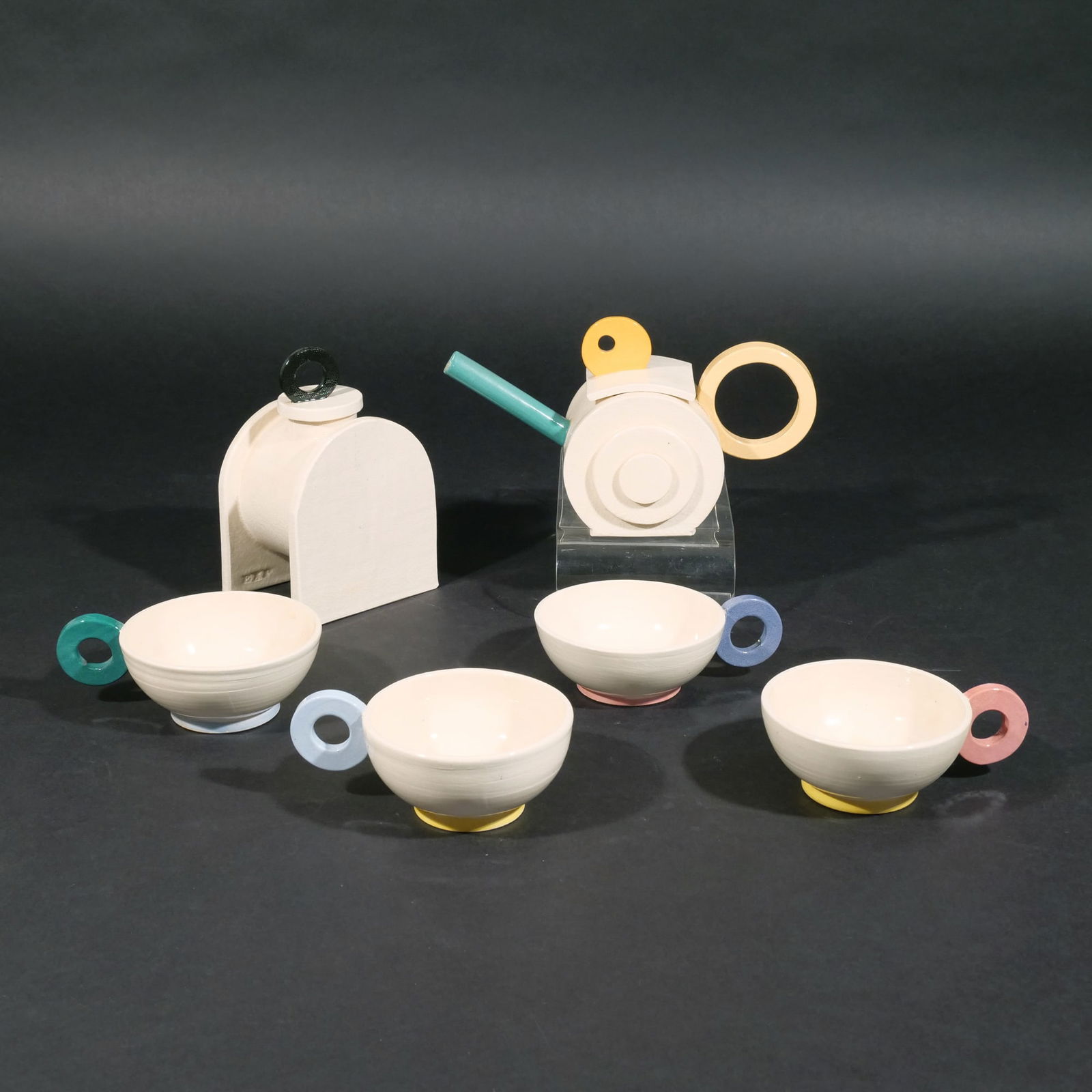 (6pc) PETER SHIRE CERAMIC TEA SET (1 of 14)