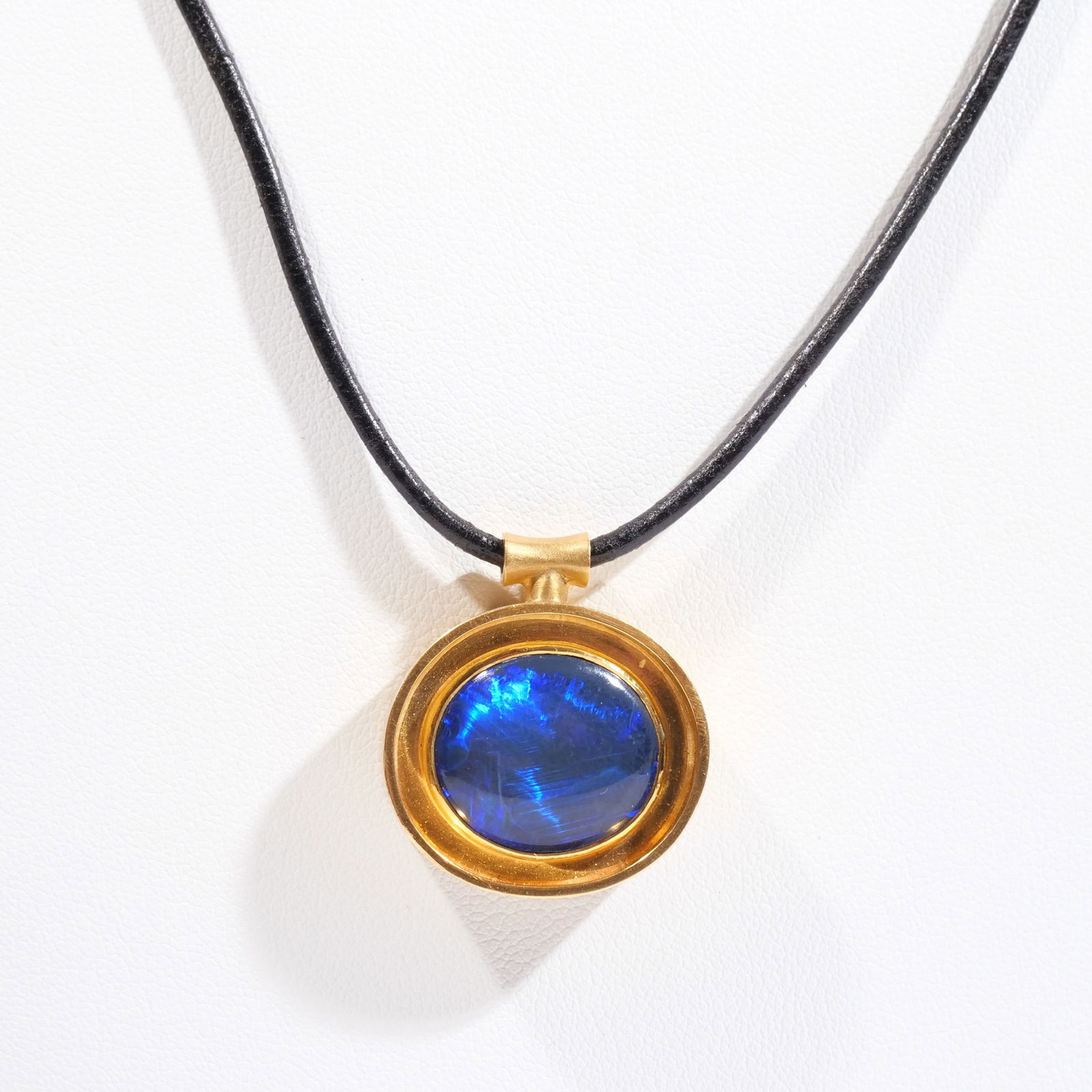 BLUE OPAL & 14k GOLD PENDANT (1 of 5)