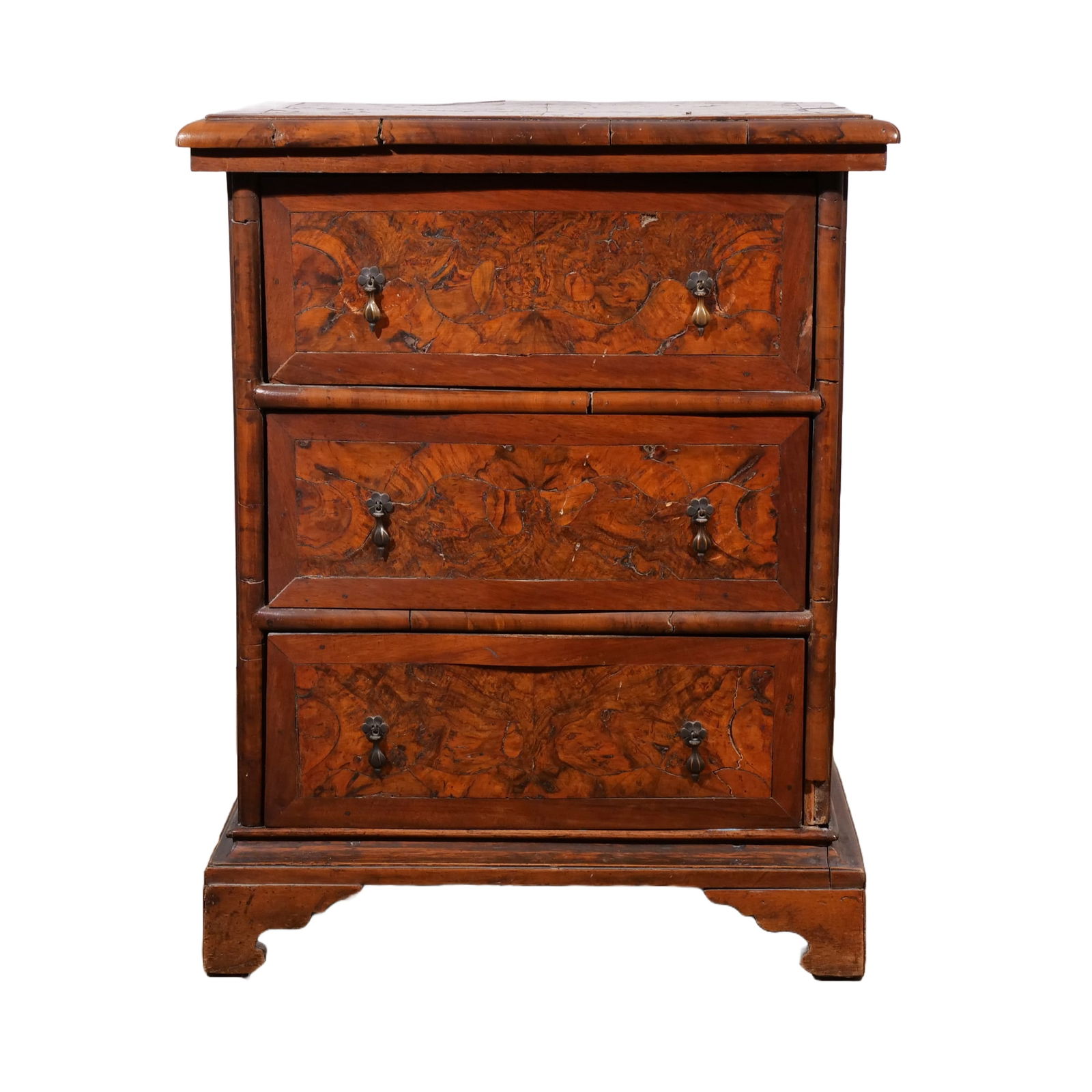 18th C. BURL WALNUT CONTINENTAL SMALL COMMODE (1 of 14)