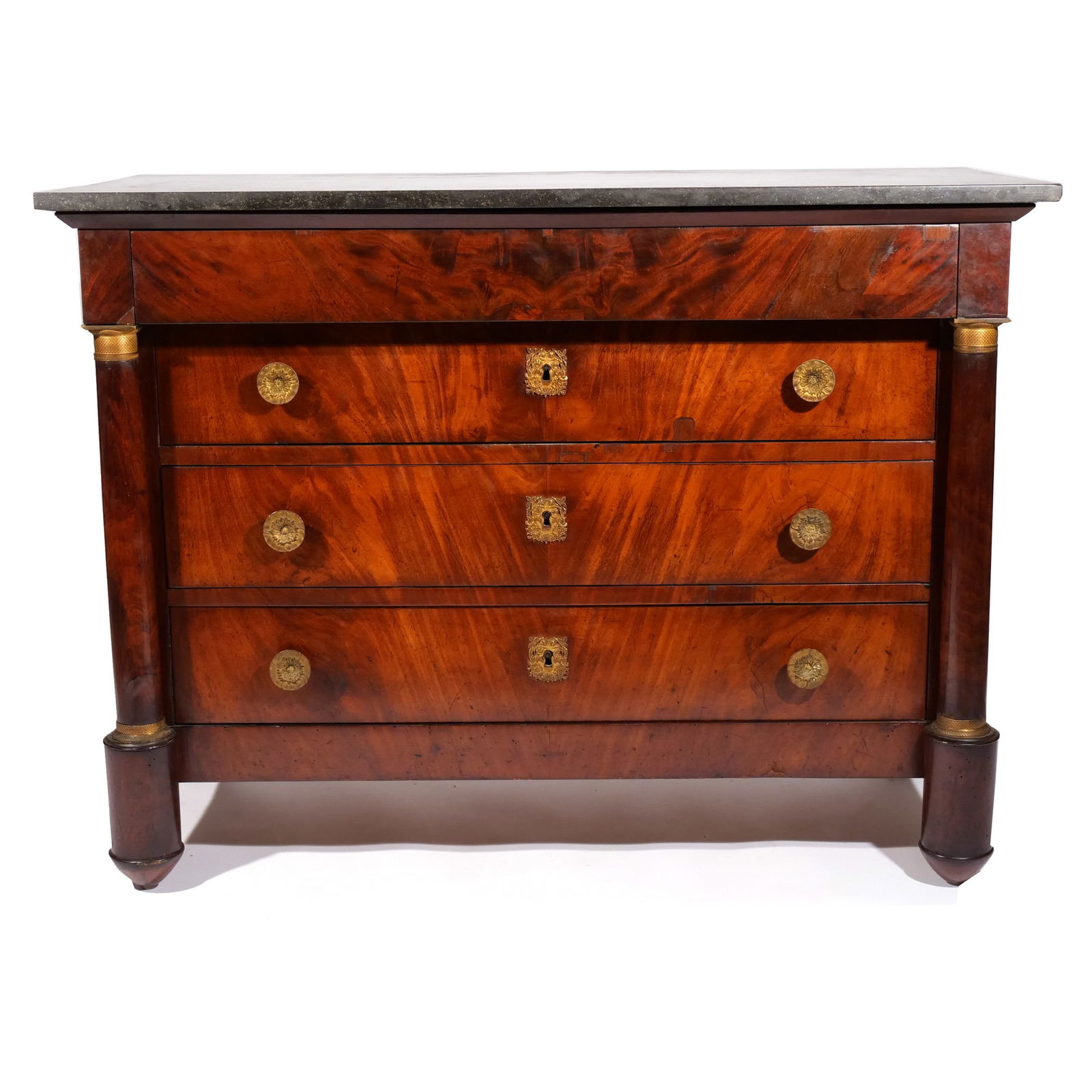 AMERICAN CLASSICAL WALNUT & ORMOLU CHEST (1 of 20)
