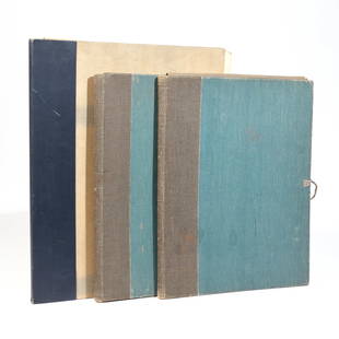 SAMUEL GOTTSCHO (1875-1971), PHOTOGRAPHY: Three folders of architectural photography, including one containing 14 interior and exterior photographs, each pencil signed (ea. sheet 16 x 13 in.); and two folders with 20 and 14 interior and exter