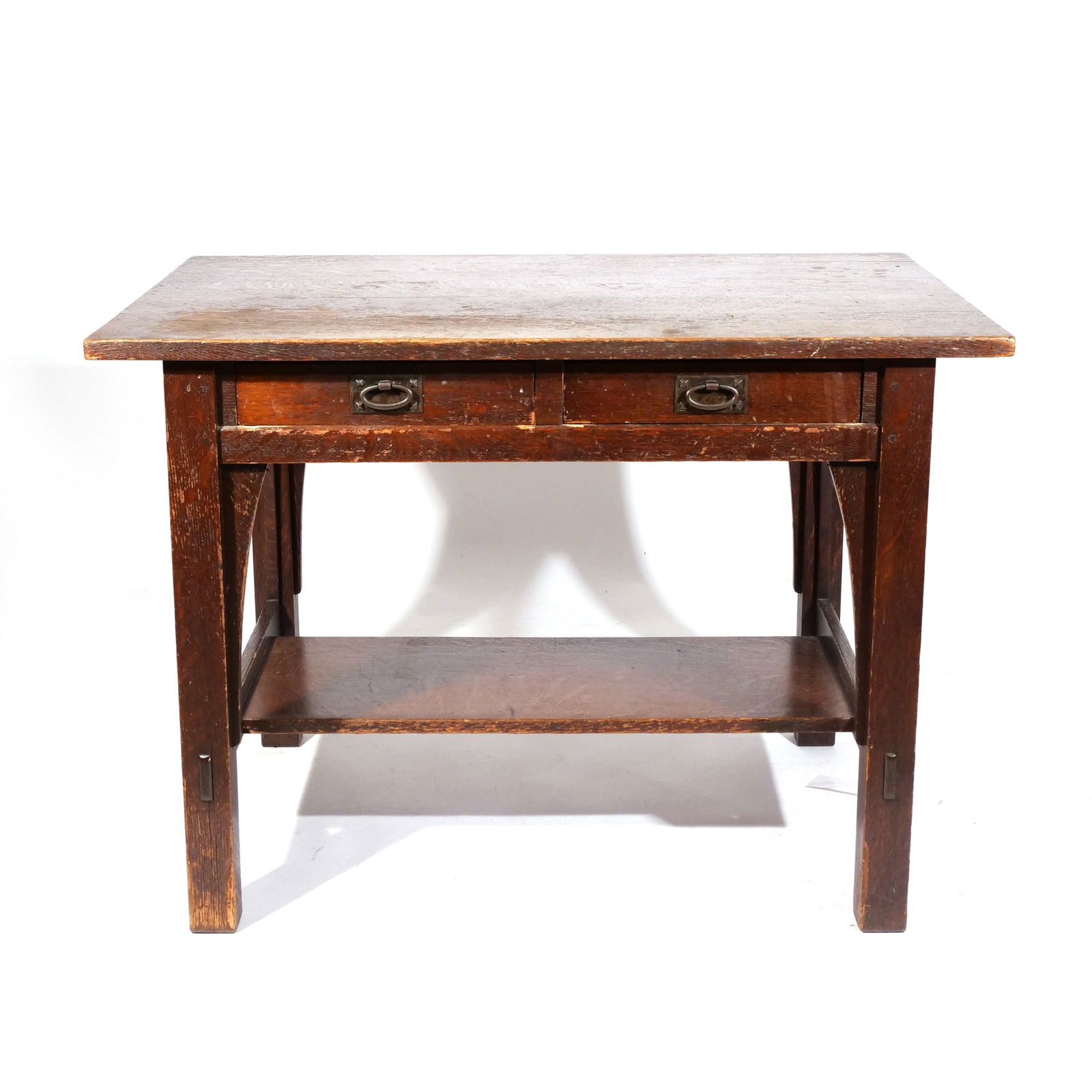 GUSTAV STICKLEY FUMED OAK LIBRARY TABLE (1 of 17)