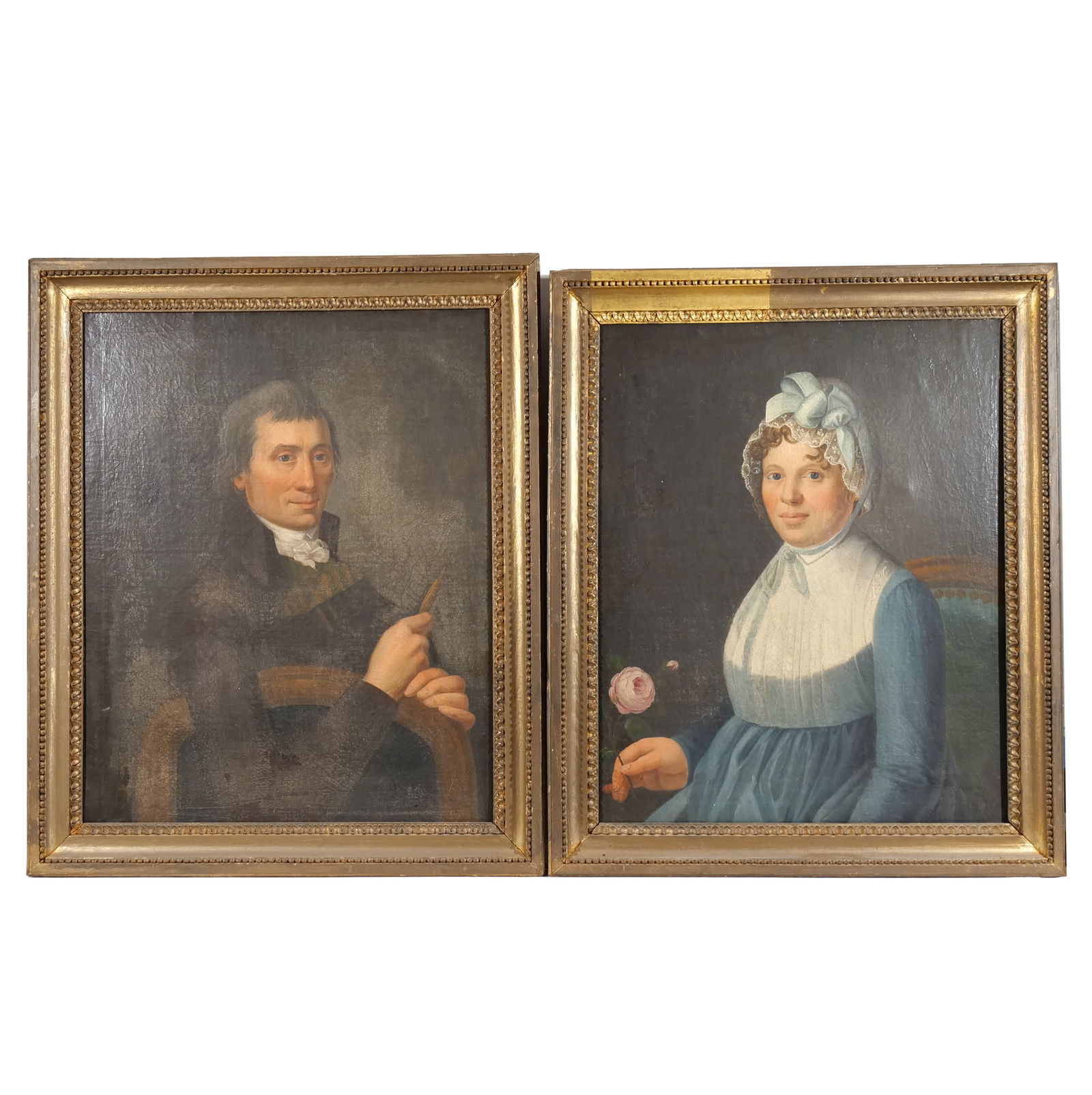 (2pc) PAIR 19th CENTURY PORTRAITS (1 of 13)