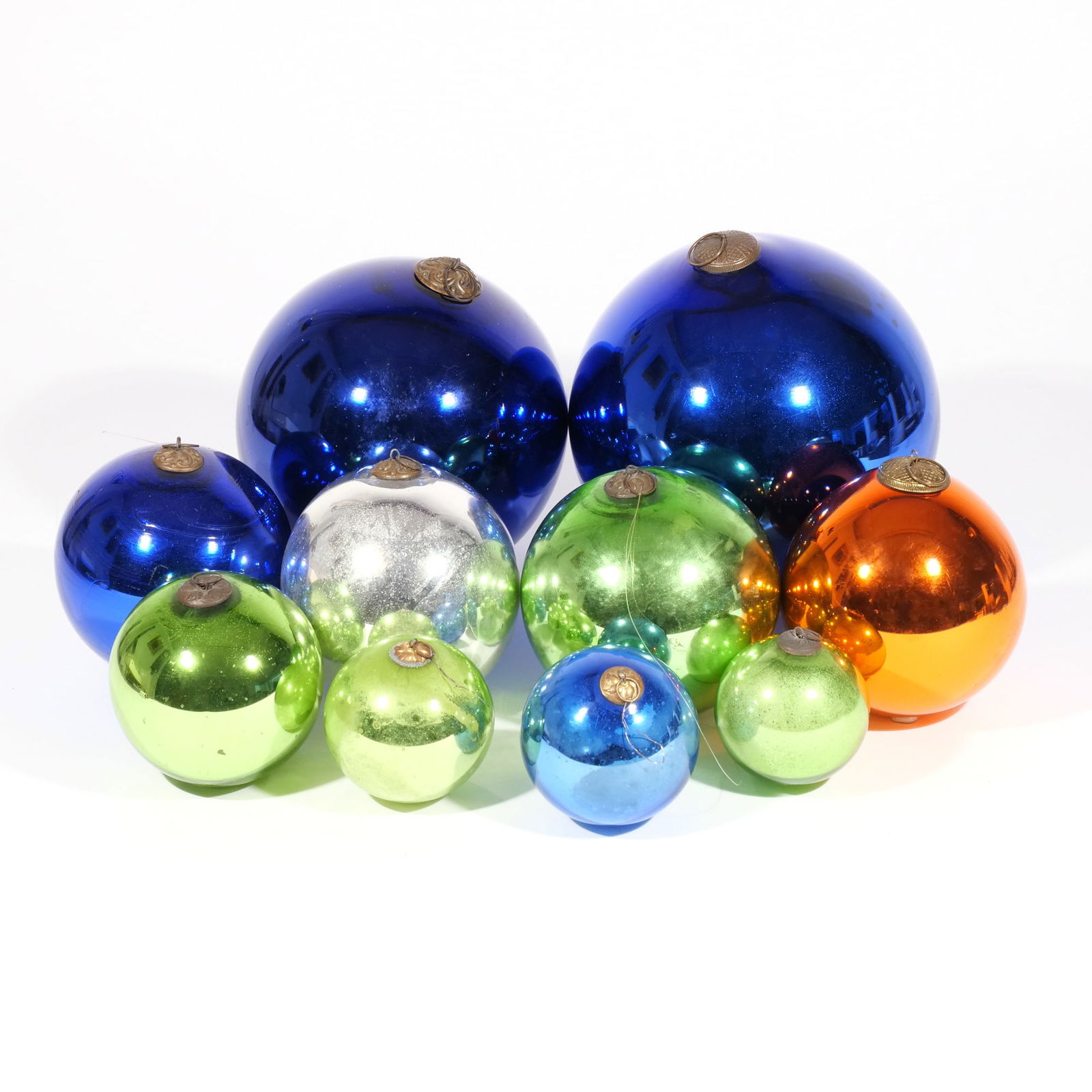 (10pc) GERMAN KUGEL GLASS CHRISTMAS BALLS (1 of 14)