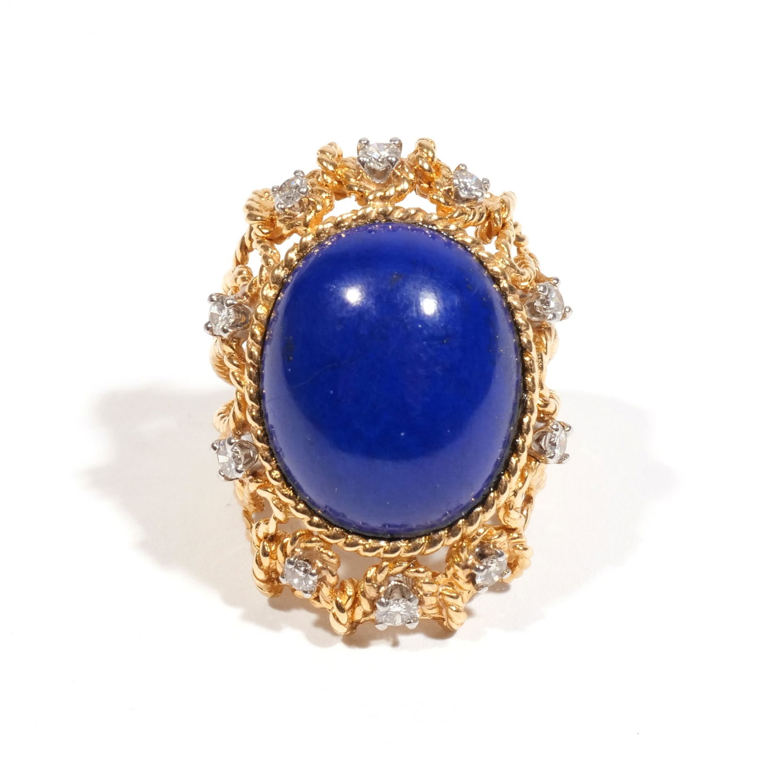 14k LADY'S RING WITH CABOCHON BLUE STONE (1 of 4)