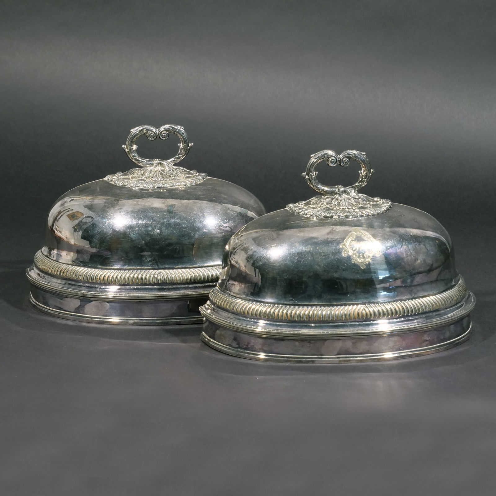 (2pc) SILVER PLATED CLOCHE WALL POCKETS (1 of 6)