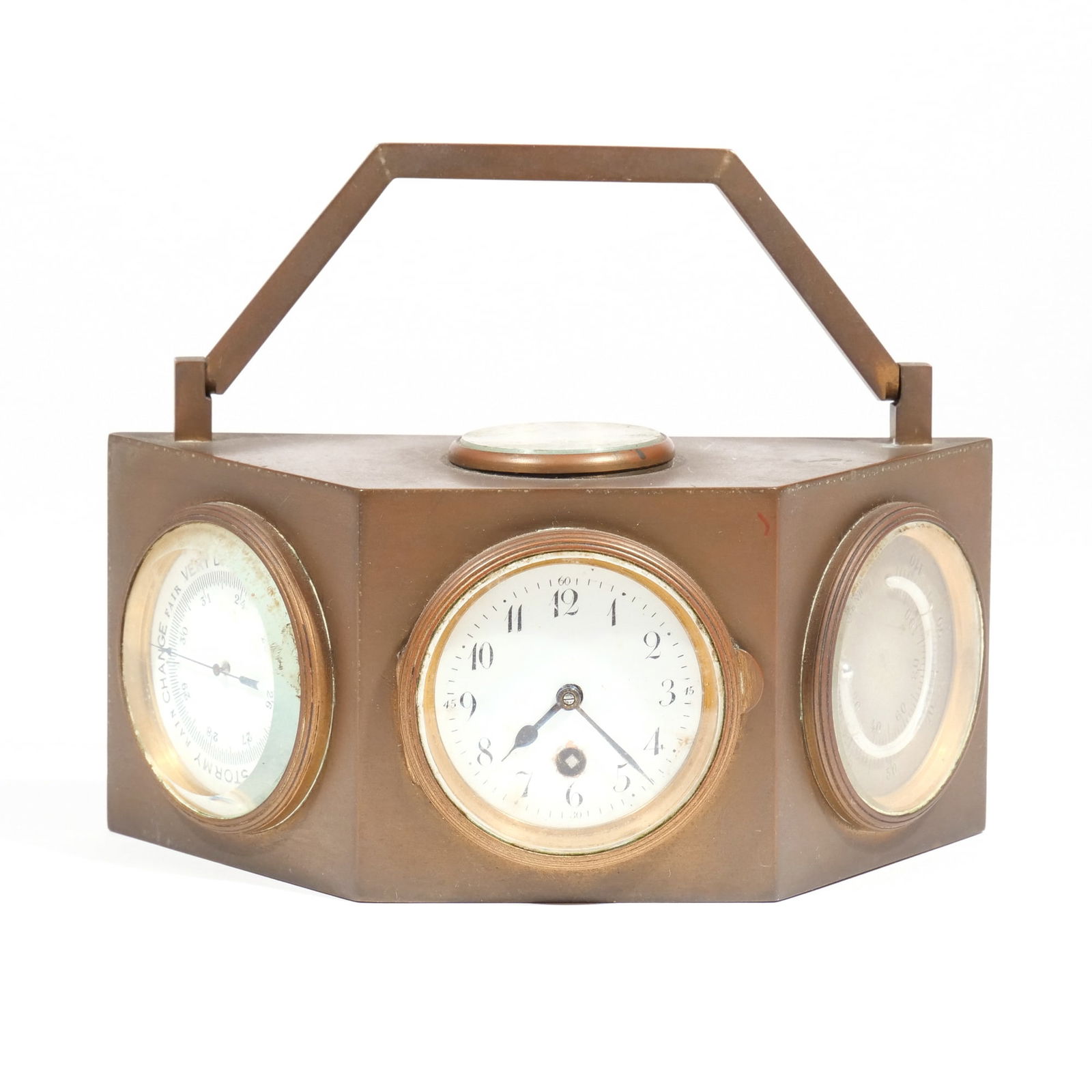 FRENCH BRASS COMPENDIUM CLOCK (1 of 8)