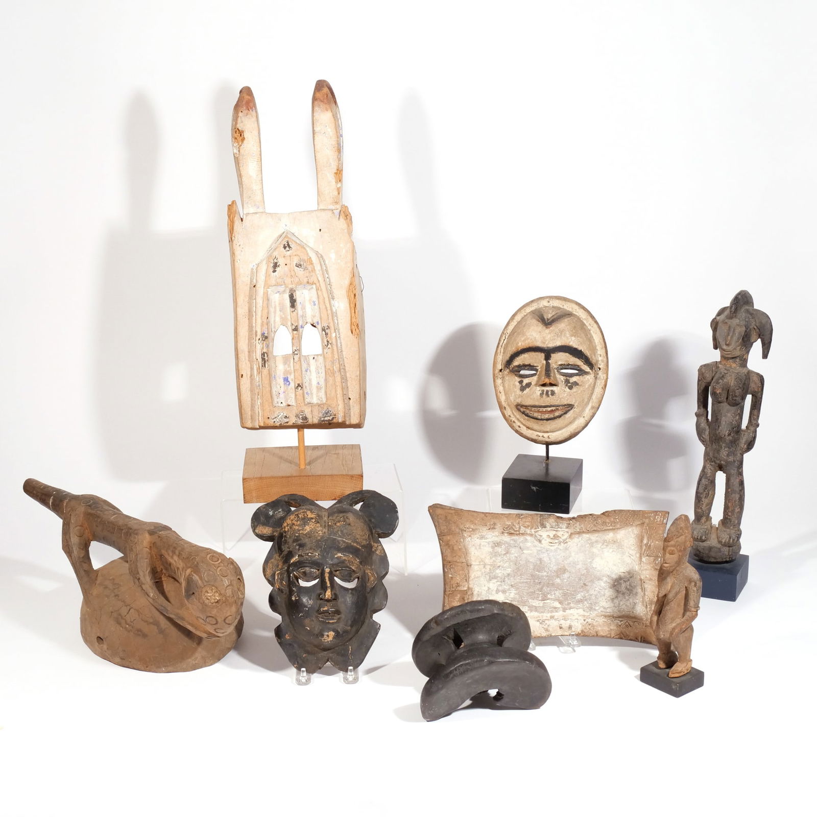 (8pc) AFRICAN MASKS & CARVINGS (1 of 6)