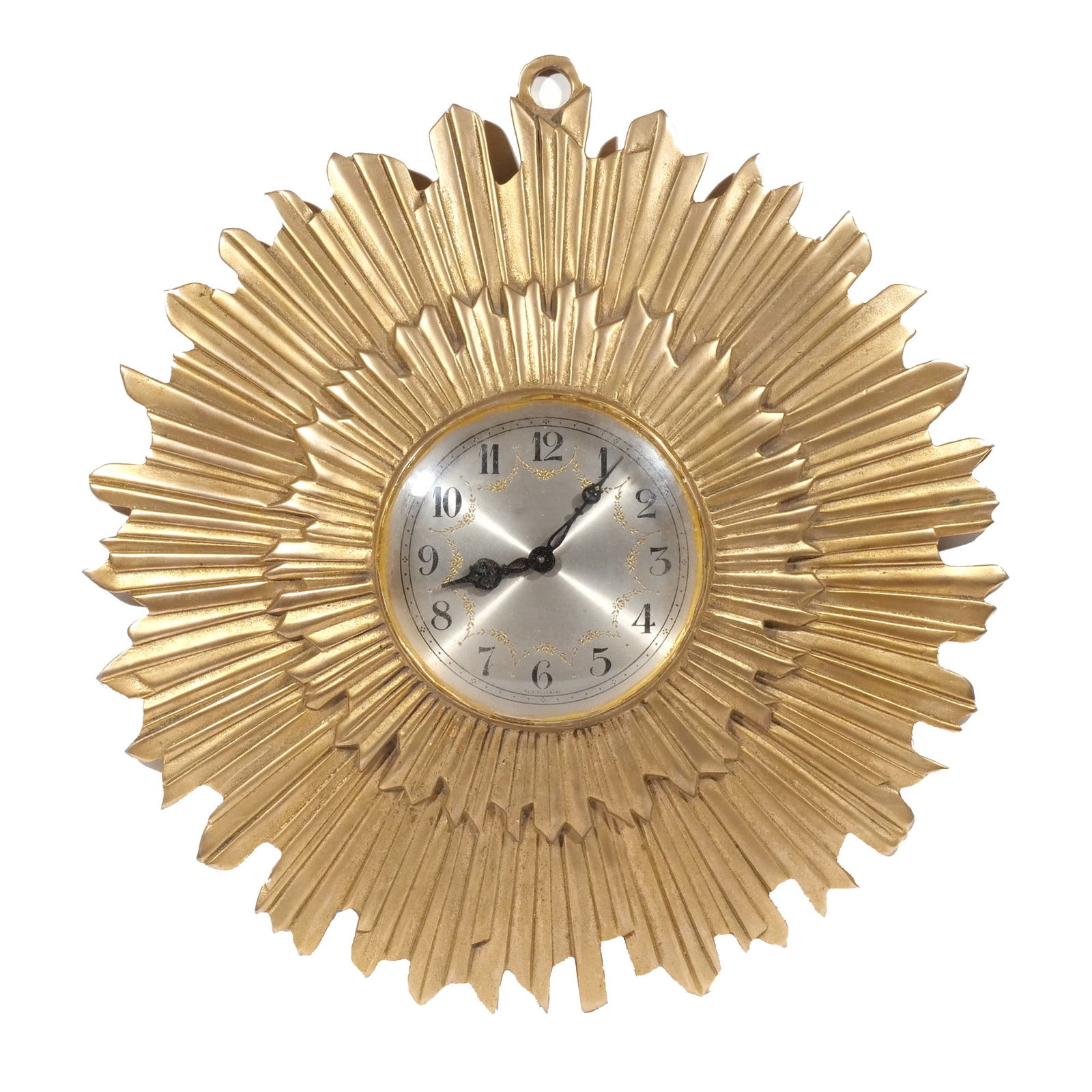 GERMAN GILT BRASS WALL CLOCK (1 of 7)