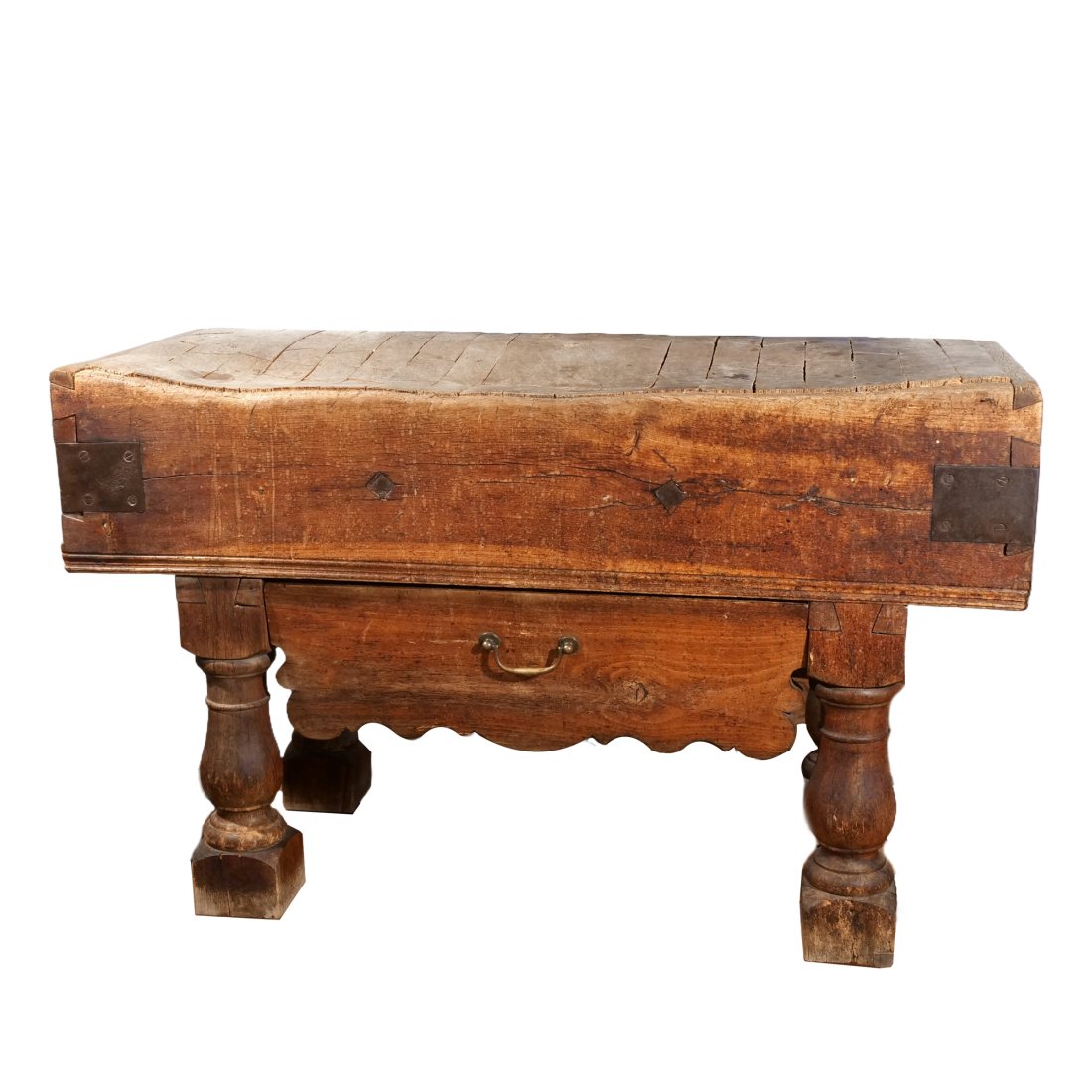 19th CENTURY FRENCH OAK BUTCHER'S BLOCK (1 of 11)