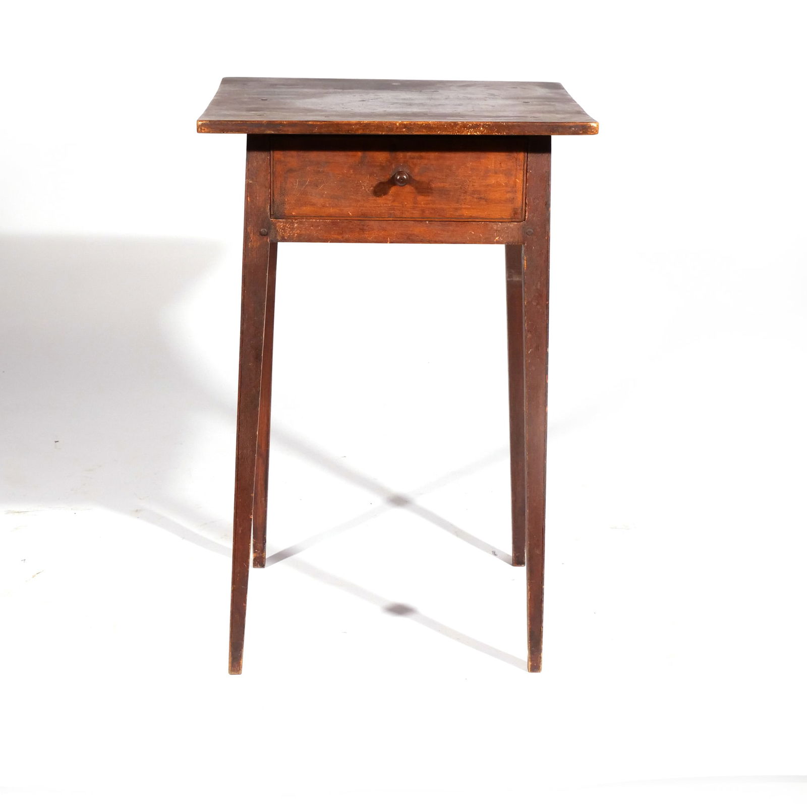 19th C. AMERICAN PAINTED CHERRY ONE DRAWER STAND (1 of 10)