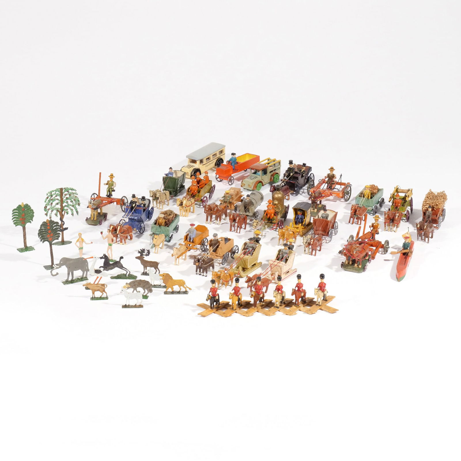 GROUP EARLY GERMAN PAINTED MINIATURE TOYS (1 of 9)
