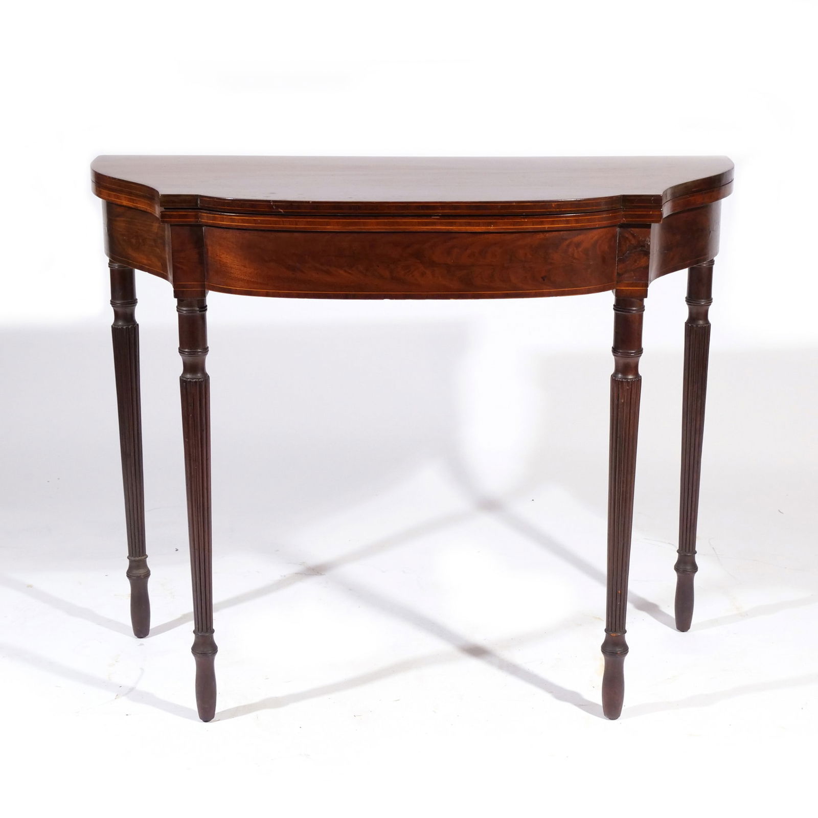 SHERATON INLAID MAHOGANY GAMES TABLE (1 of 16)