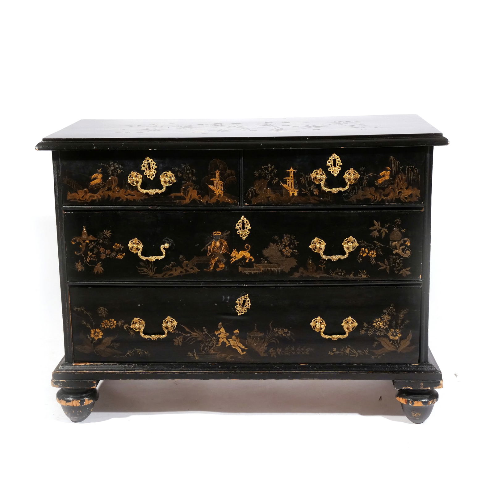 18th C. QUEEN ANNE CHINOISERIE CHEST of DRAWERS (1 of 13)