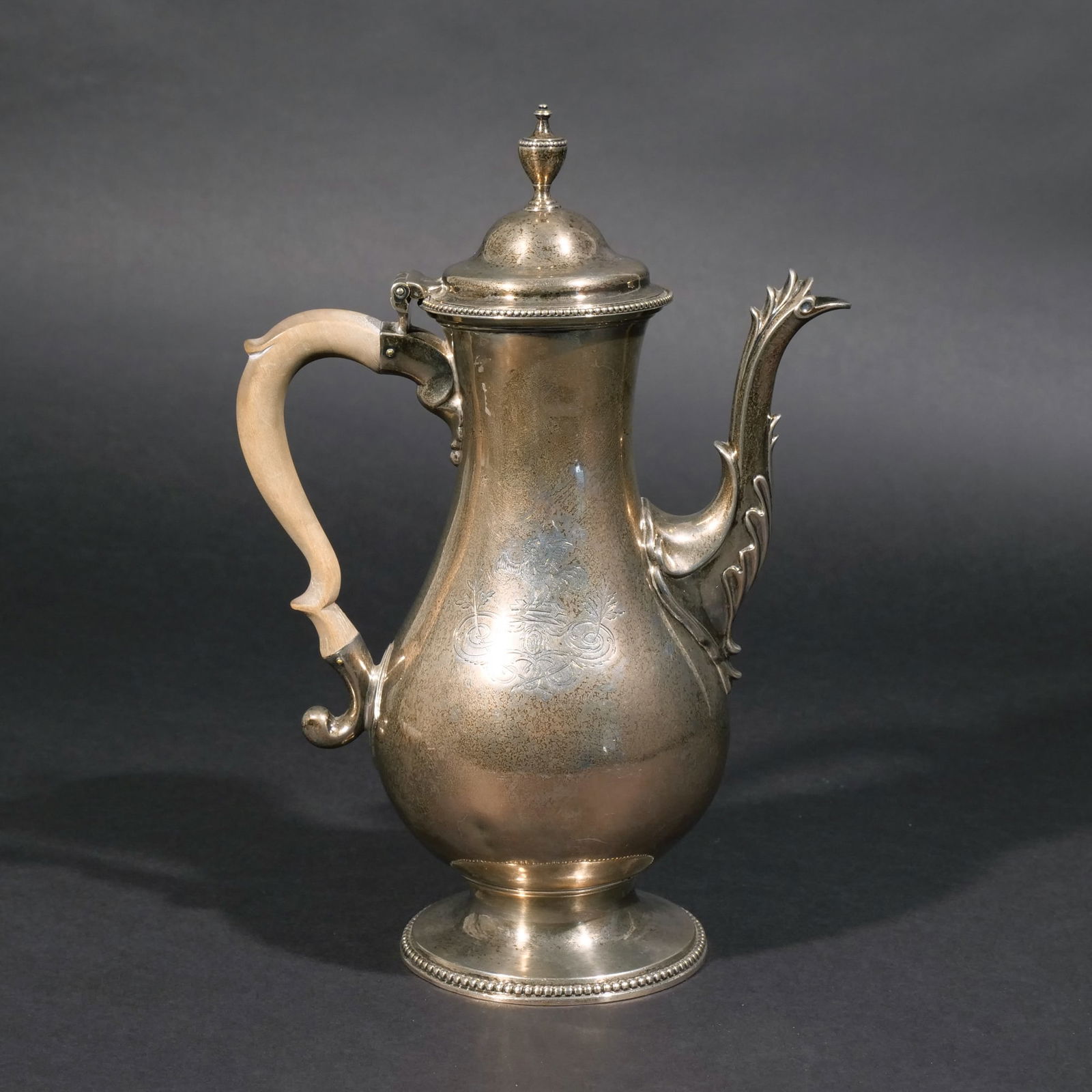 GEORGE III SILVER COFFEE POT (1 of 9)