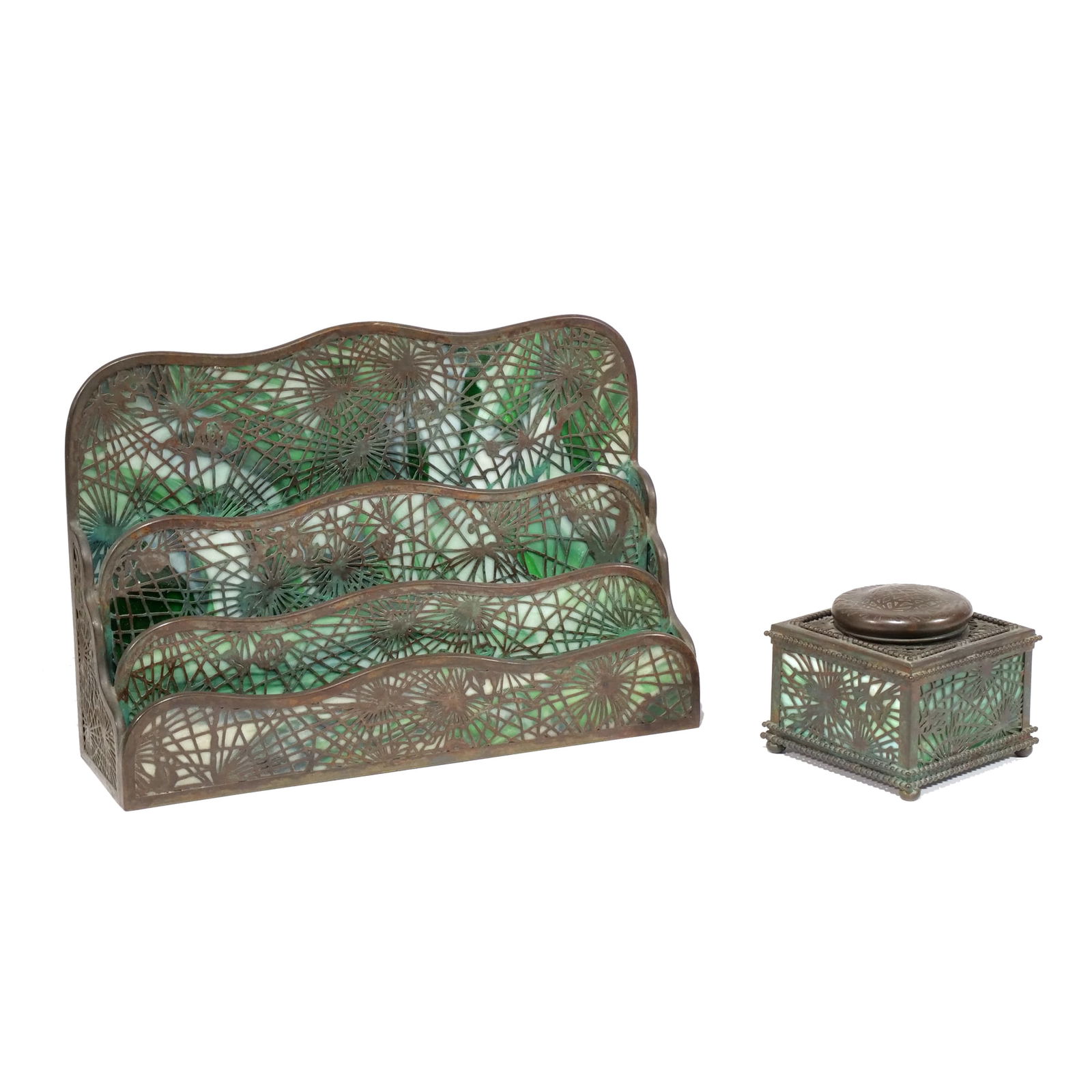 (2pc) TIFFANY STUDIOS DESK ITEMS (1 of 12)
