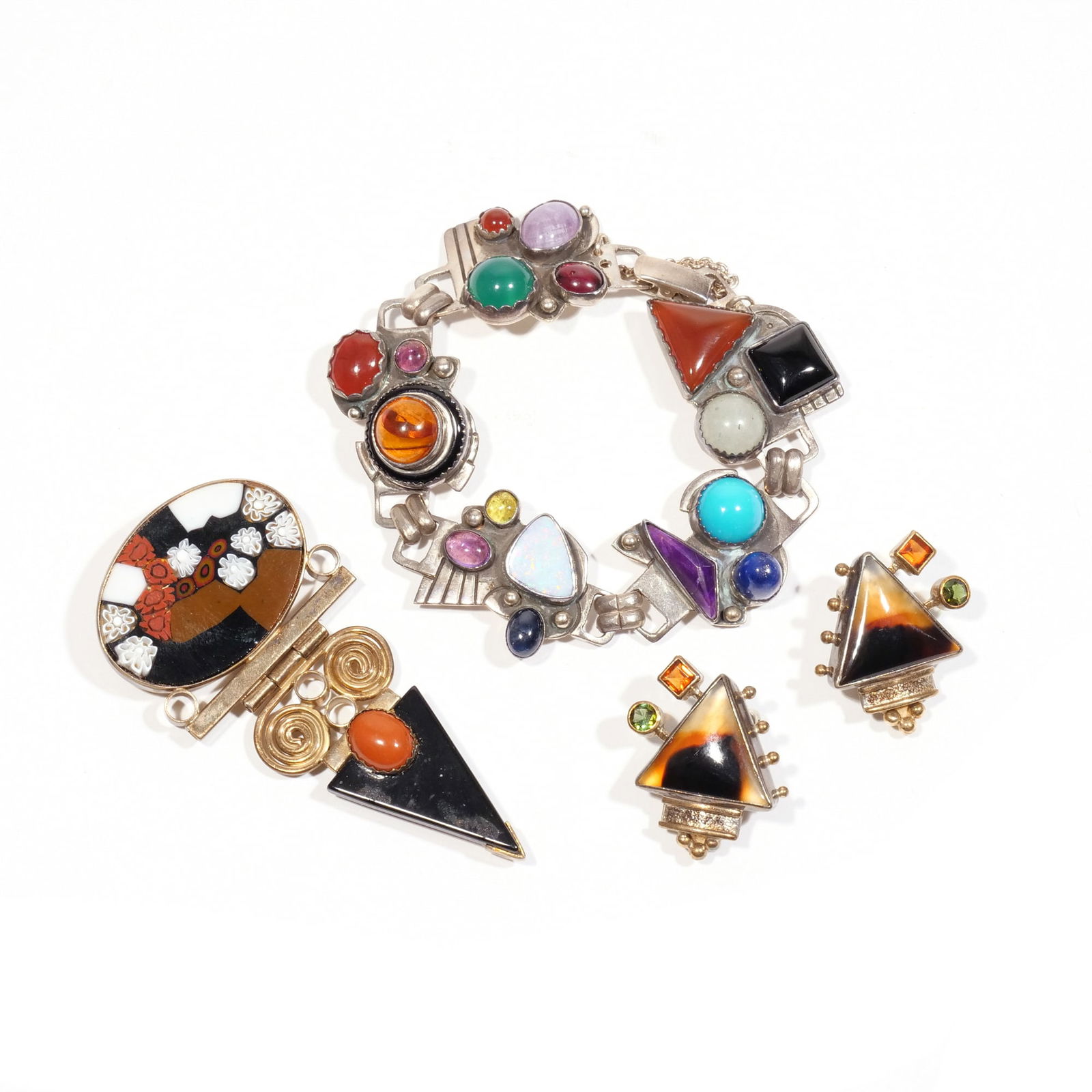 (3pc) TRICIA YOUNG DEMI PARURE & STERLING BRACELET (1 of 5)