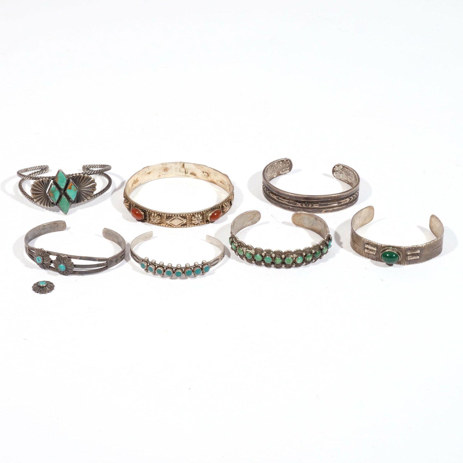 (7pc) EARLY SILVER NAVAJO BRACELETS (1 of 10)