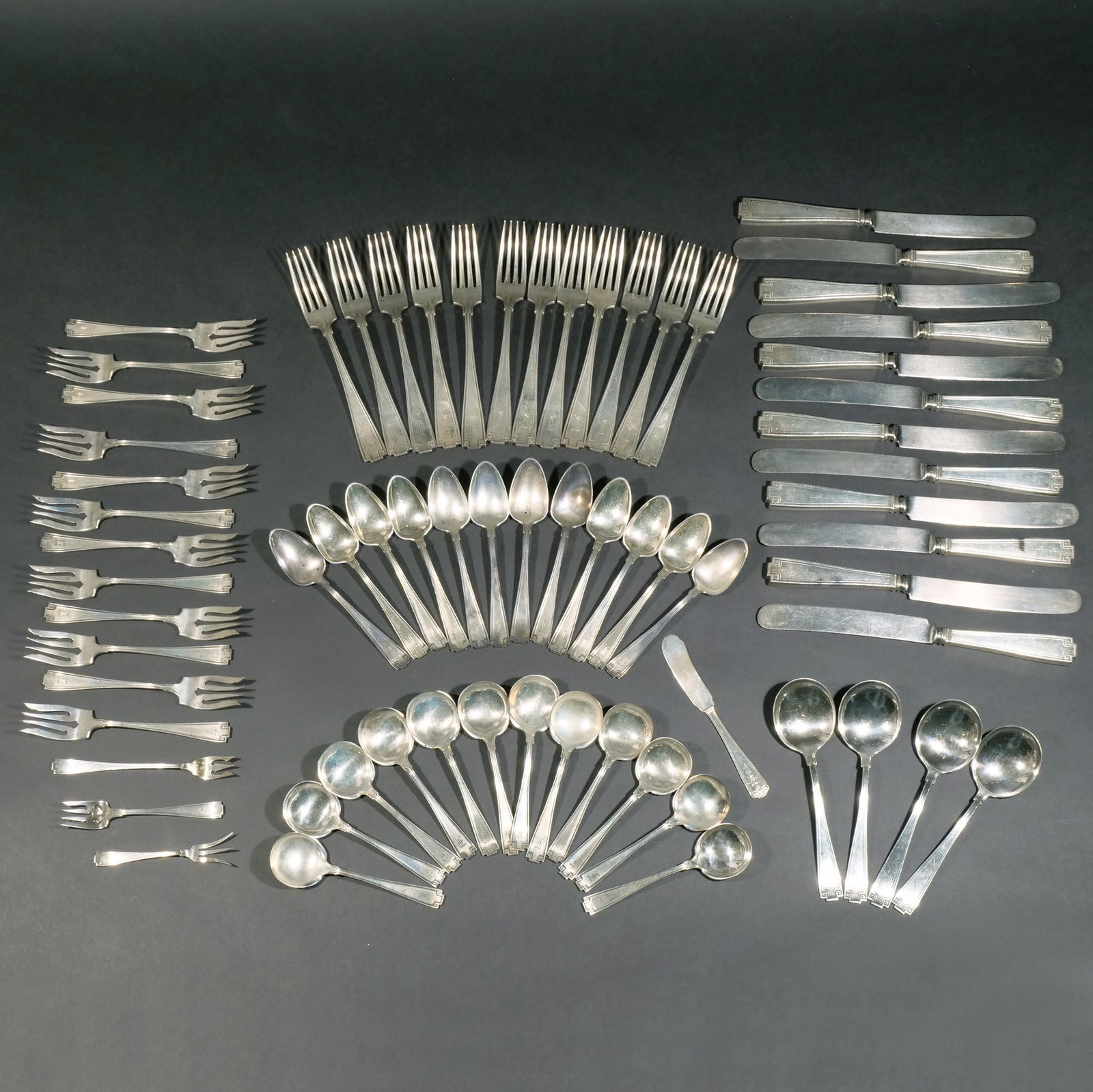 (68pc) GORHAM "ETRUSCAN" STERLING FLATWARE (1 of 9)