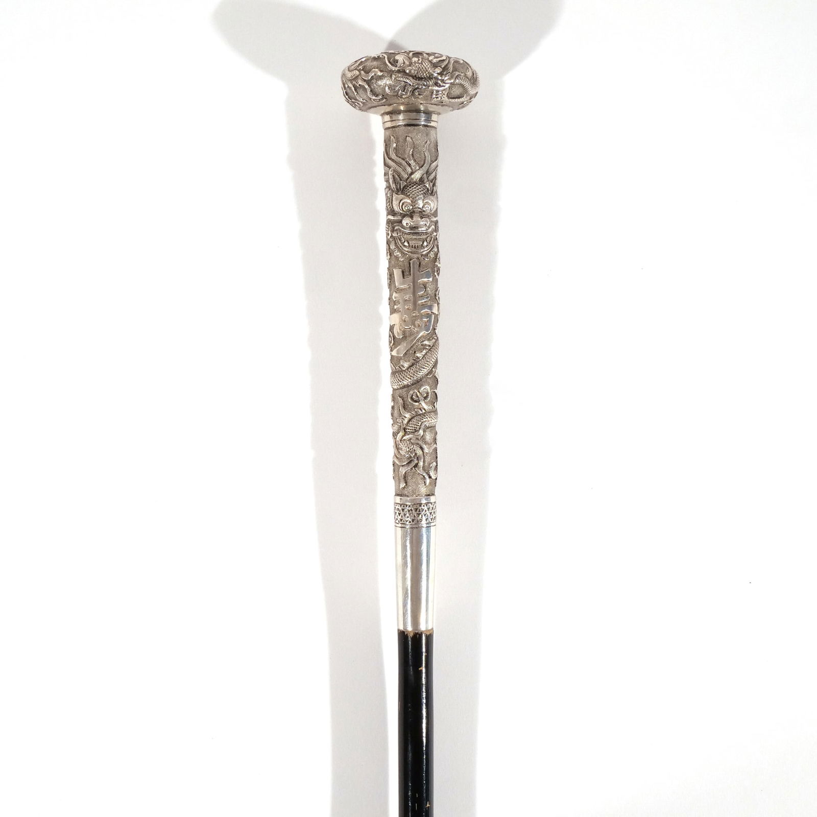 CHINESE SILVER-HANDLED UMBRELLA (1 of 7)